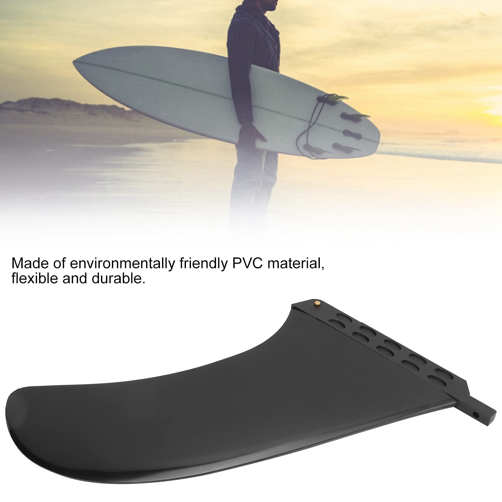 Premium Stand Up Paddle Board Fins - Black Longboard Surfboard Fins for Stability & Performance | Perfect for SUP, Surfing & Water Sports