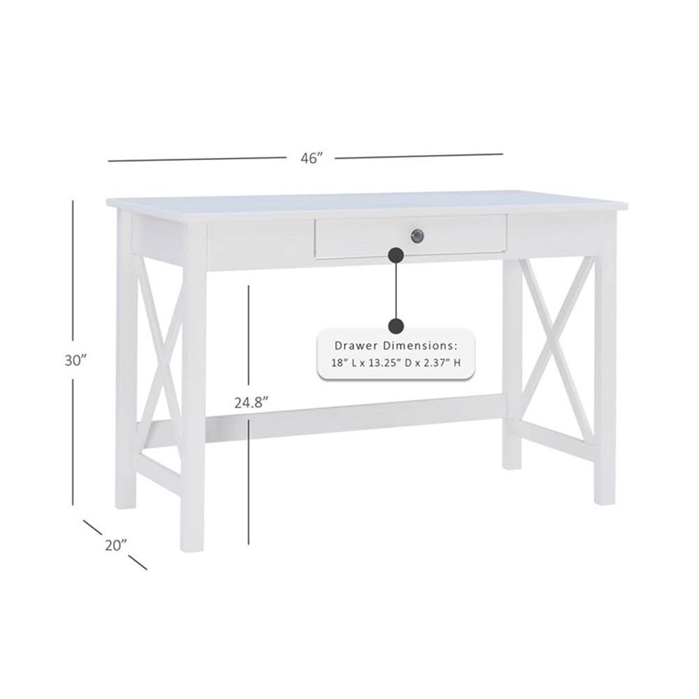 UrbanPro Modern Home Office Wood Laptop Desk in Antique White - Compact Writing Table for Small Spaces, Work from Home & Study - Perfect for Apartments, Dorms & Office Use