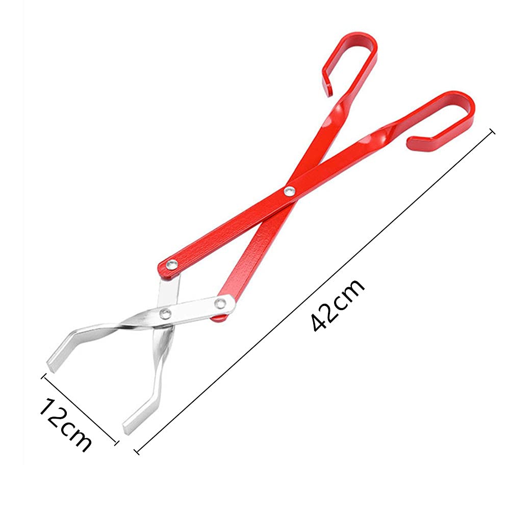 Fireplace Tongs Set of 2 - Heavy Duty Fire Pit Tools for Camping, BBQ, Grill & Outdoor Fireplace - Perfect for Marshmallow Roasting, Log Adjusting & Ash Cleaning
