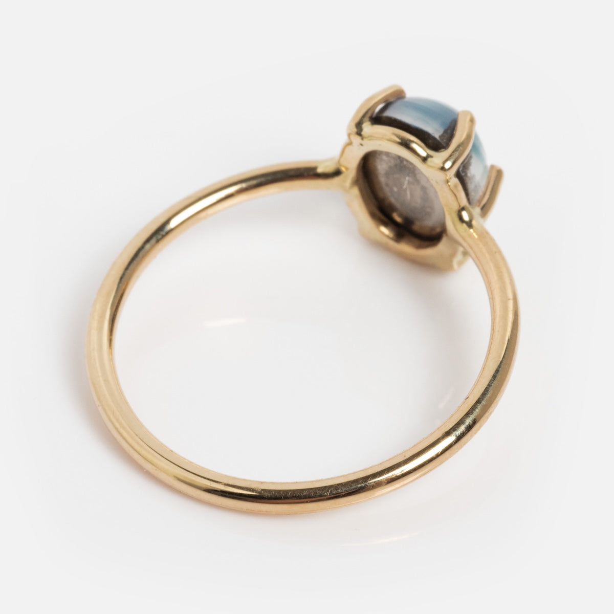14K Blue Crush Cat's Eye Moonstone Solitaire Ring - Elegant Dainty Jewelry for Women, Perfect for Engagement, Wedding, Anniversary & Everyday Wear