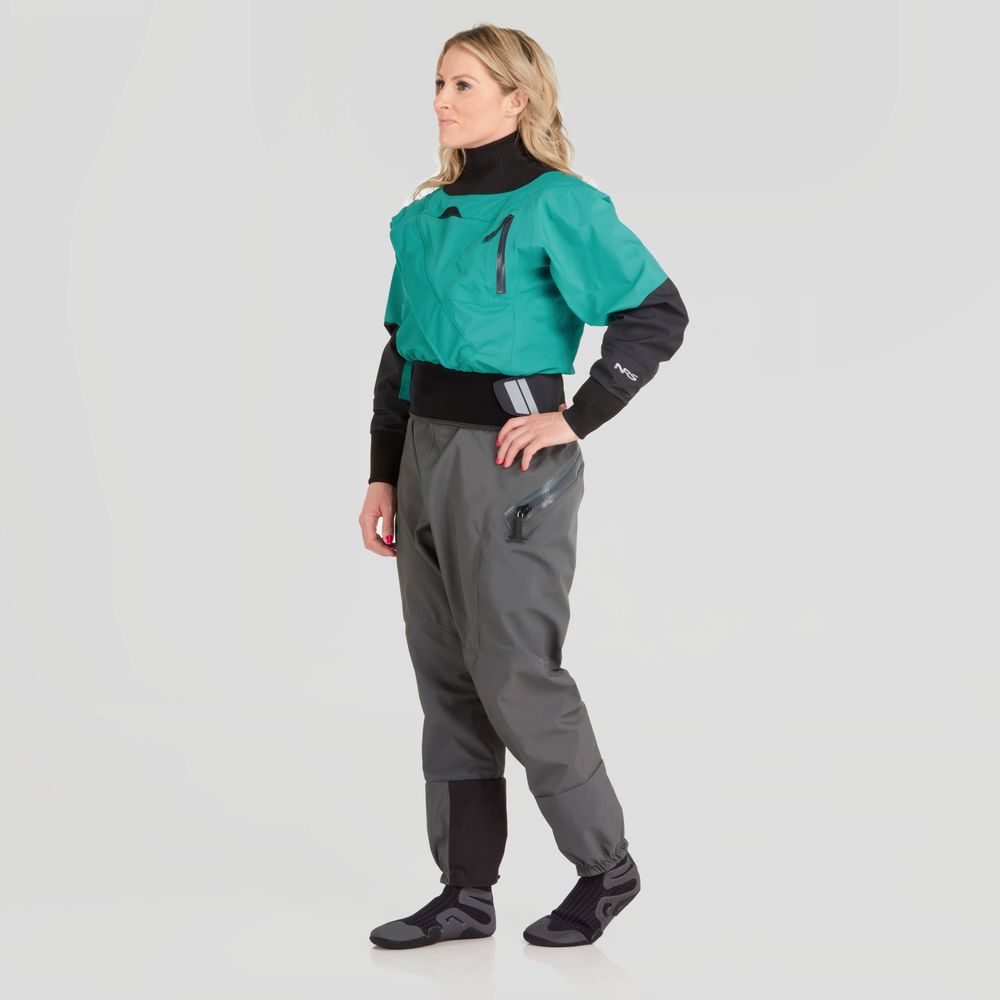 NRS Crux Women's Dry Suit - Waterproof & Breathable for Kayaking, Paddleboarding & Cold Weather Adventures (Closeout Sale)