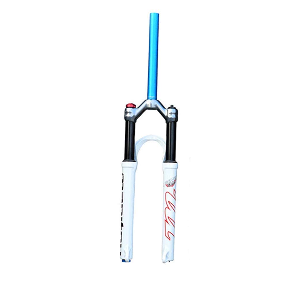 SLRMKK 26 Inch Mountain Bike Suspension Fork - Lightweight Titanium Alloy Front Forks with Shoulder Control for Gas Bicycles (White) | Perfect for Trail Riding, Off-Road Cycling & Commuting