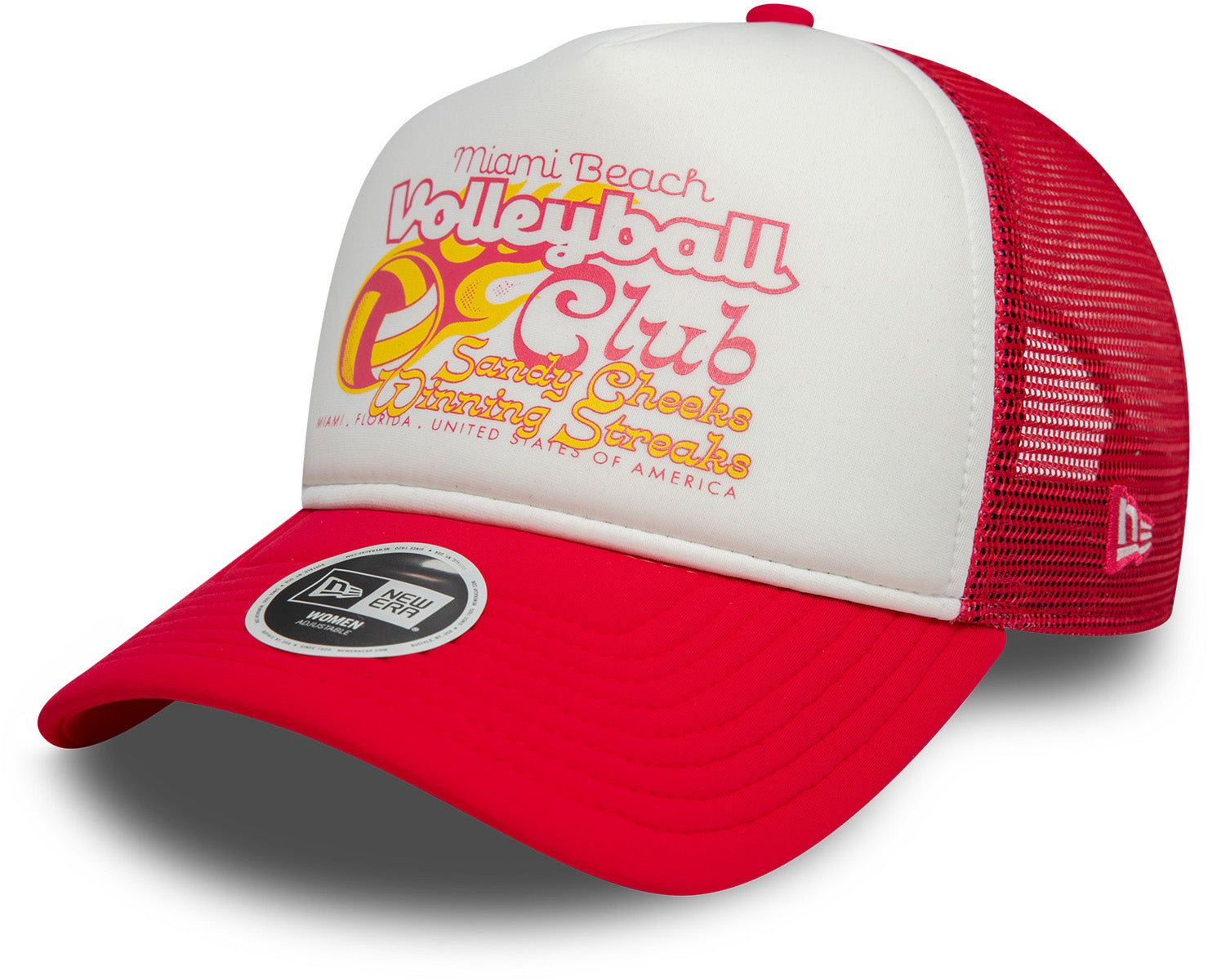 Miami Beach Volleyball Women's New Era Foam Trucker Cap - Stylish Adjustable Hat for Outdoor Sports, Beach & Summer Fashion