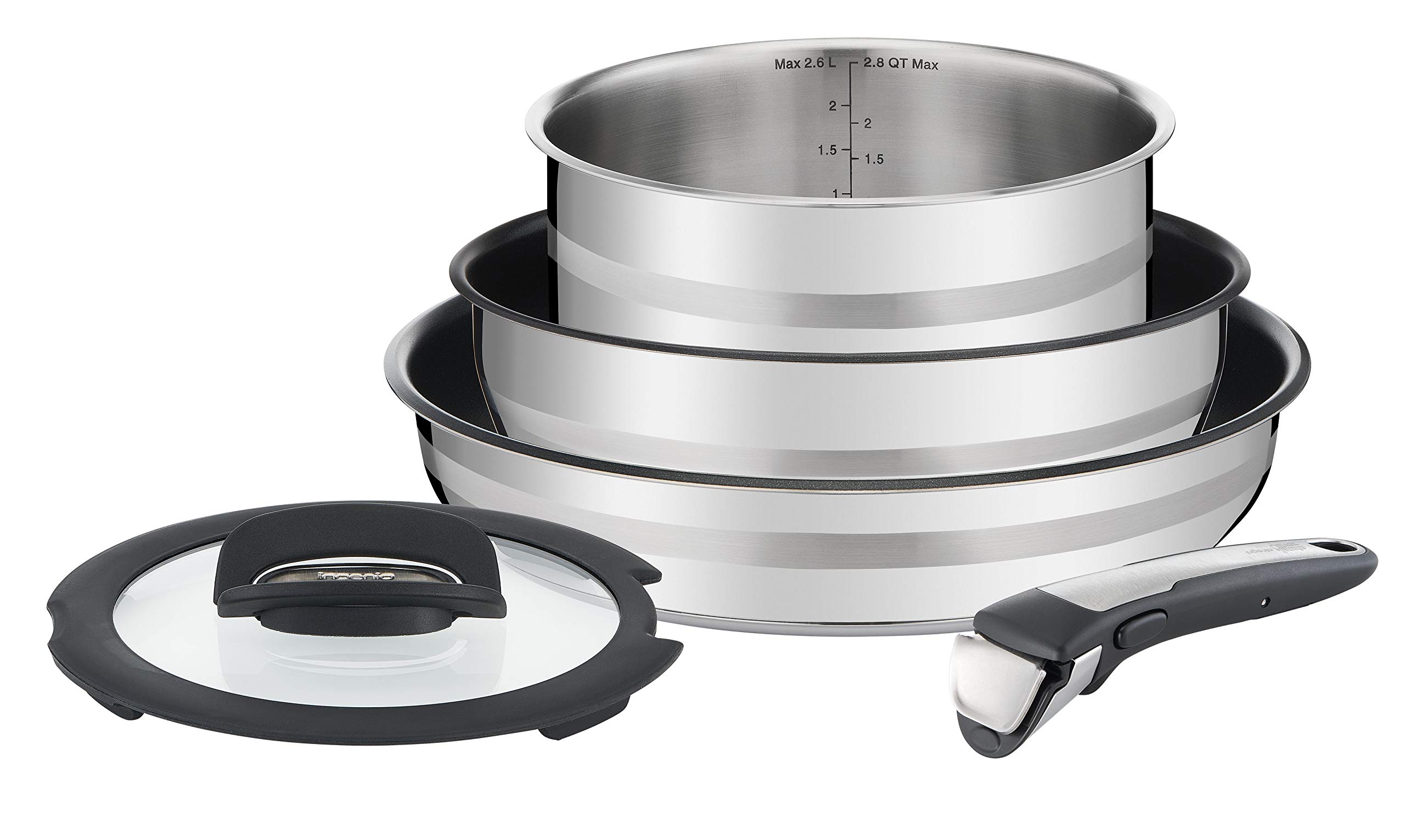 Jamie Oliver Stainless Steel Cookware Set - 10-Piece Nonstick Pots and Pans Set with Stay-Cool Handles - Perfect for Sautéing, Frying, Boiling & Everyday Cooking