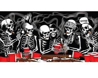 Portable Pong Table with Cup Holders - Perfect for Football Tailgating, Camping, Halloween Party Games & Outdoor Decorations - Fun Drinking Game for Adults & Backyard Entertainment