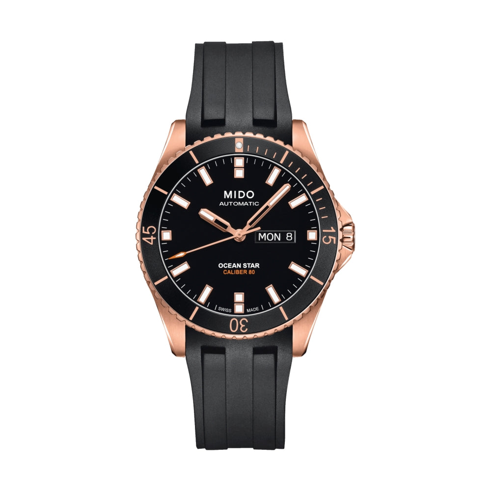 Ocean Star Captain Black Two-Tone Rubber Watch Strap - Durable & Stylish for Diving, Swimming & Outdoor Adventures