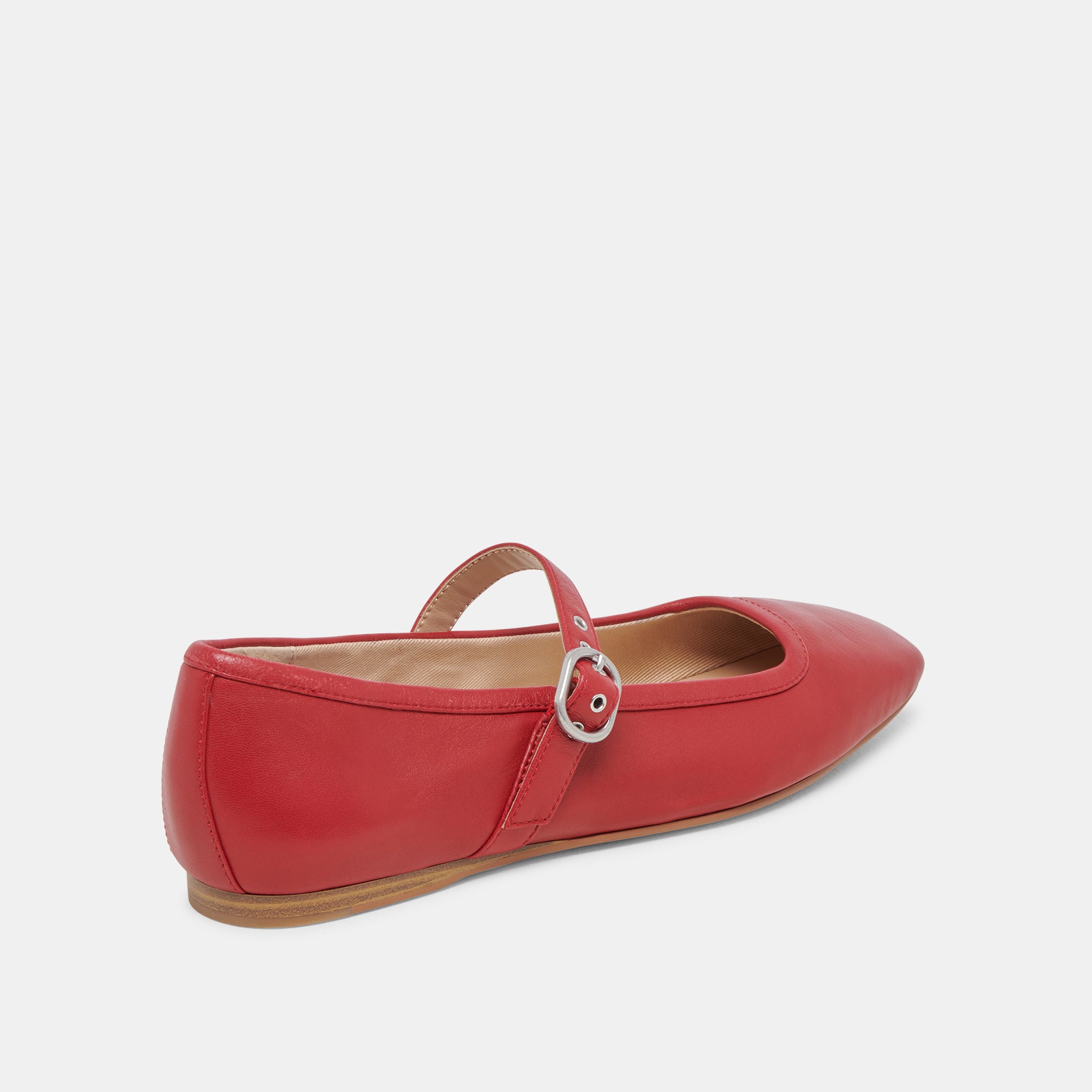 RODNI Women's Red Leather Ballet Flats - Comfortable & Stylish Shoes for Work, Casual Wear & Dance