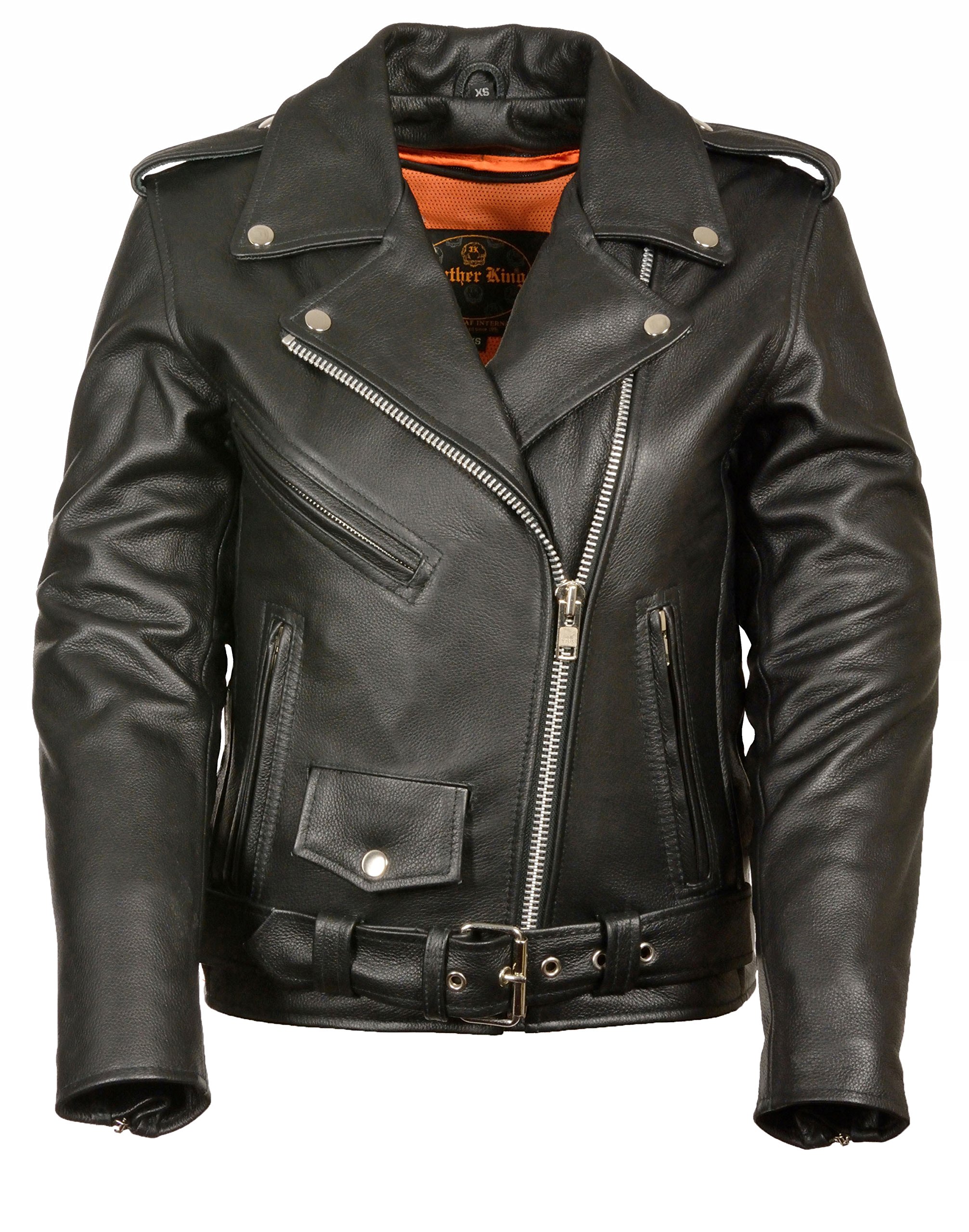 Women's Classic Black Leather Motorcycle Jacket - Stylish Biker Jacket for Riding & Casual Wear