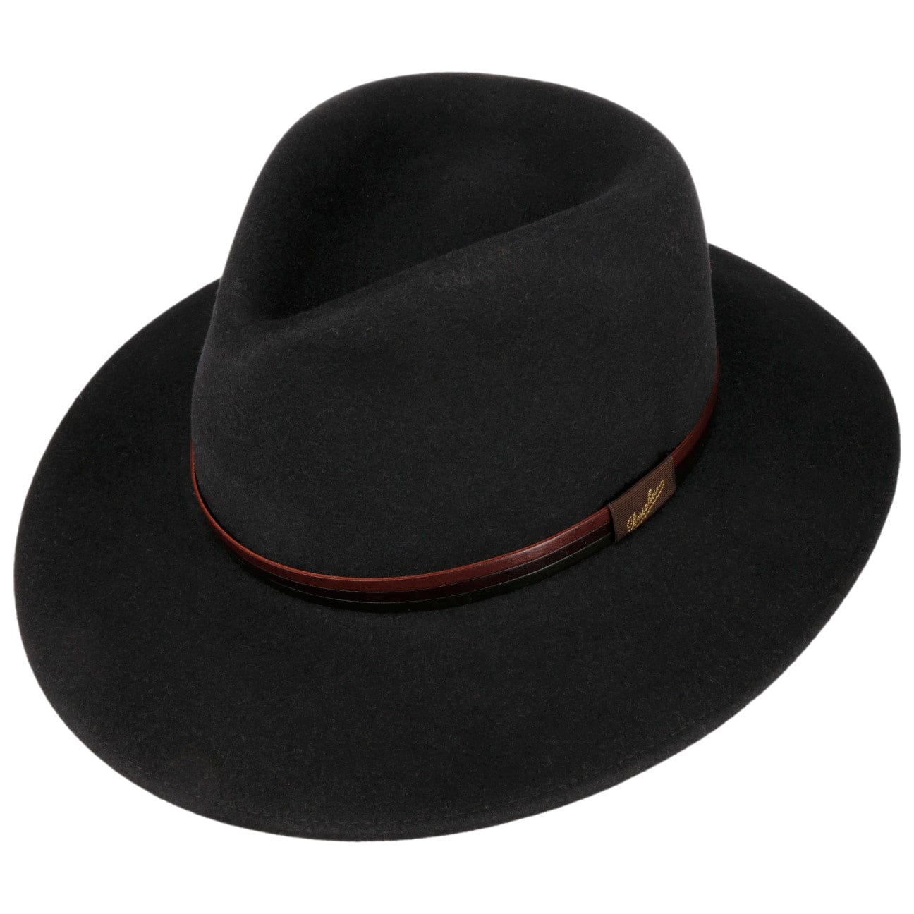 Borsalino Cagliero Felt Hat with Genuine Leather Band - Classic Fedora Style for Men & Women | Perfect for Outdoor Events, Weddings & Fashion Accessories