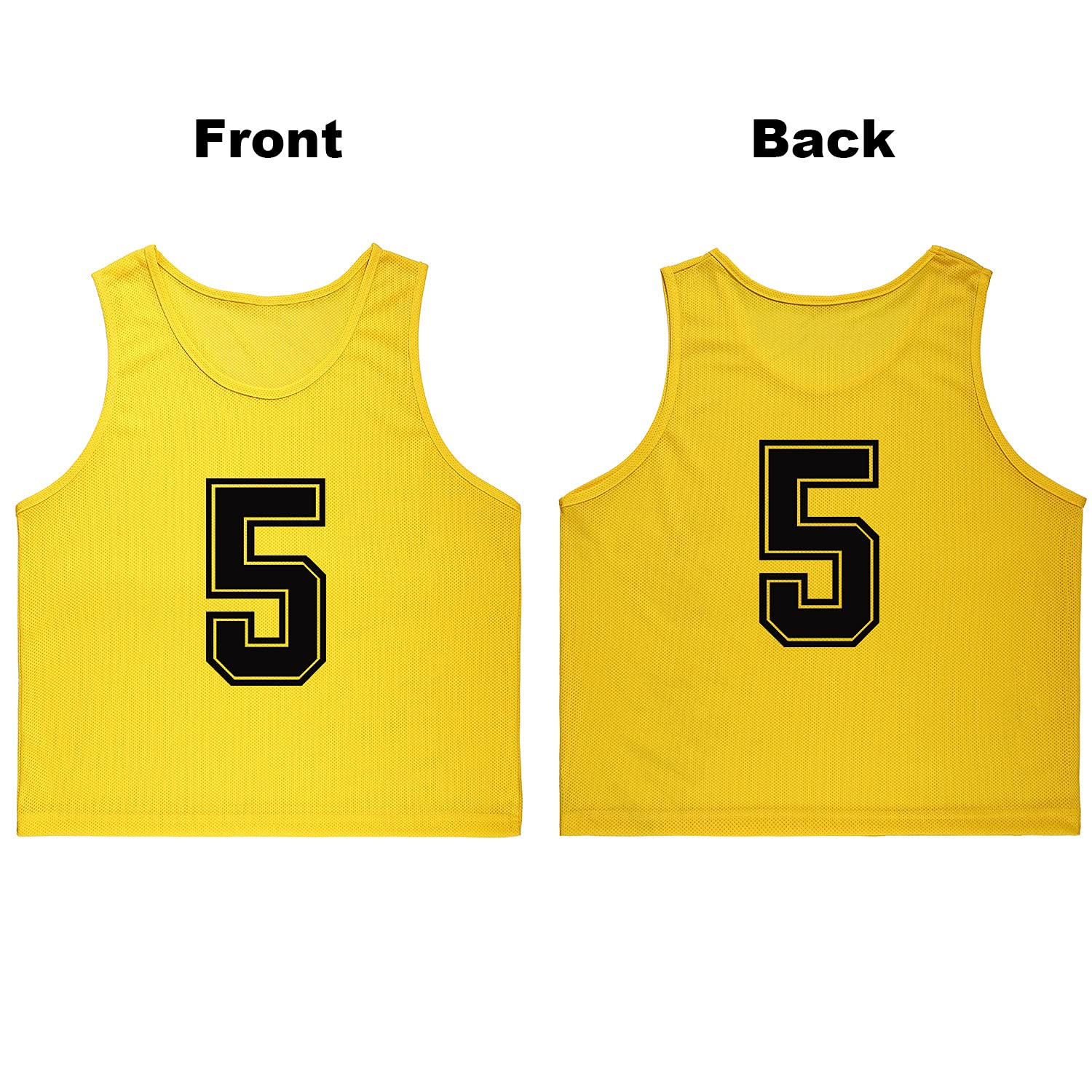 12-Pack Numbered Soccer Training Vests (1-12) with Free Carry Bag - Reversible Pinnies for Team Sports, Youth Soccer Practice, and Gym Class Activities