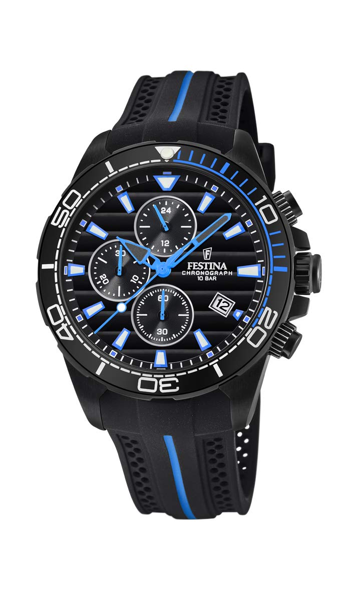 Festina F20366/2 Men's Chronograph Watch - Waterproof Stainless Steel Casual Dress Watch for Business, Sports & Everyday Wear