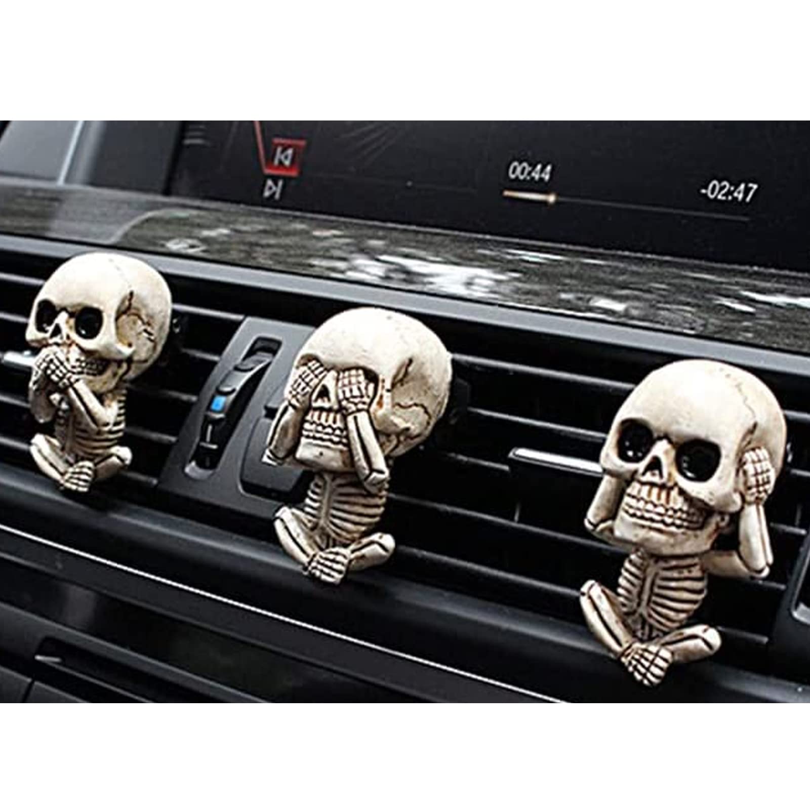 Skull Car Air Freshener Vent Clip - 3 Pack for Car Lovers - Halloween & Xmas Gift
