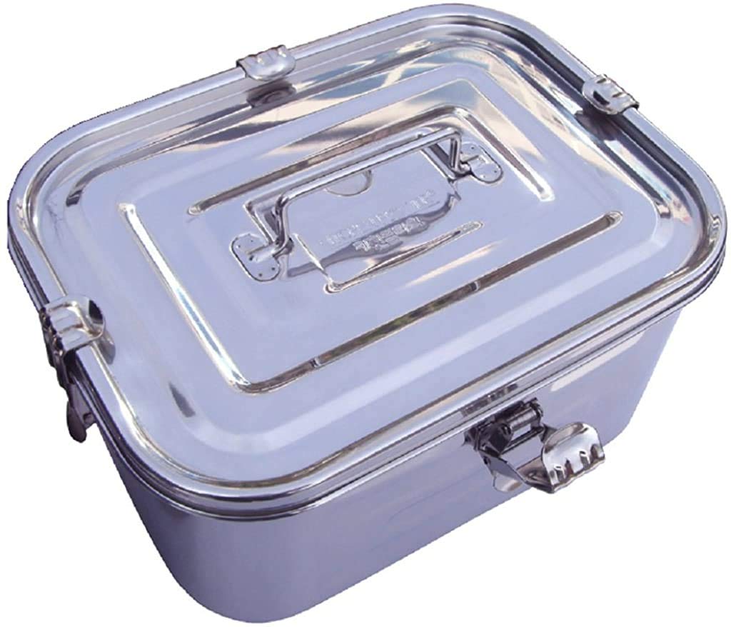Premium Stainless Steel Kimchi Container - 5L (168oz) Airtight Food Storage Box with Lid - BPA-Free Rectangular Fermentation Jar for Kimchi, Pickles, Sauerkraut - Ideal for Home Kitchen & Meal Prep (10.6