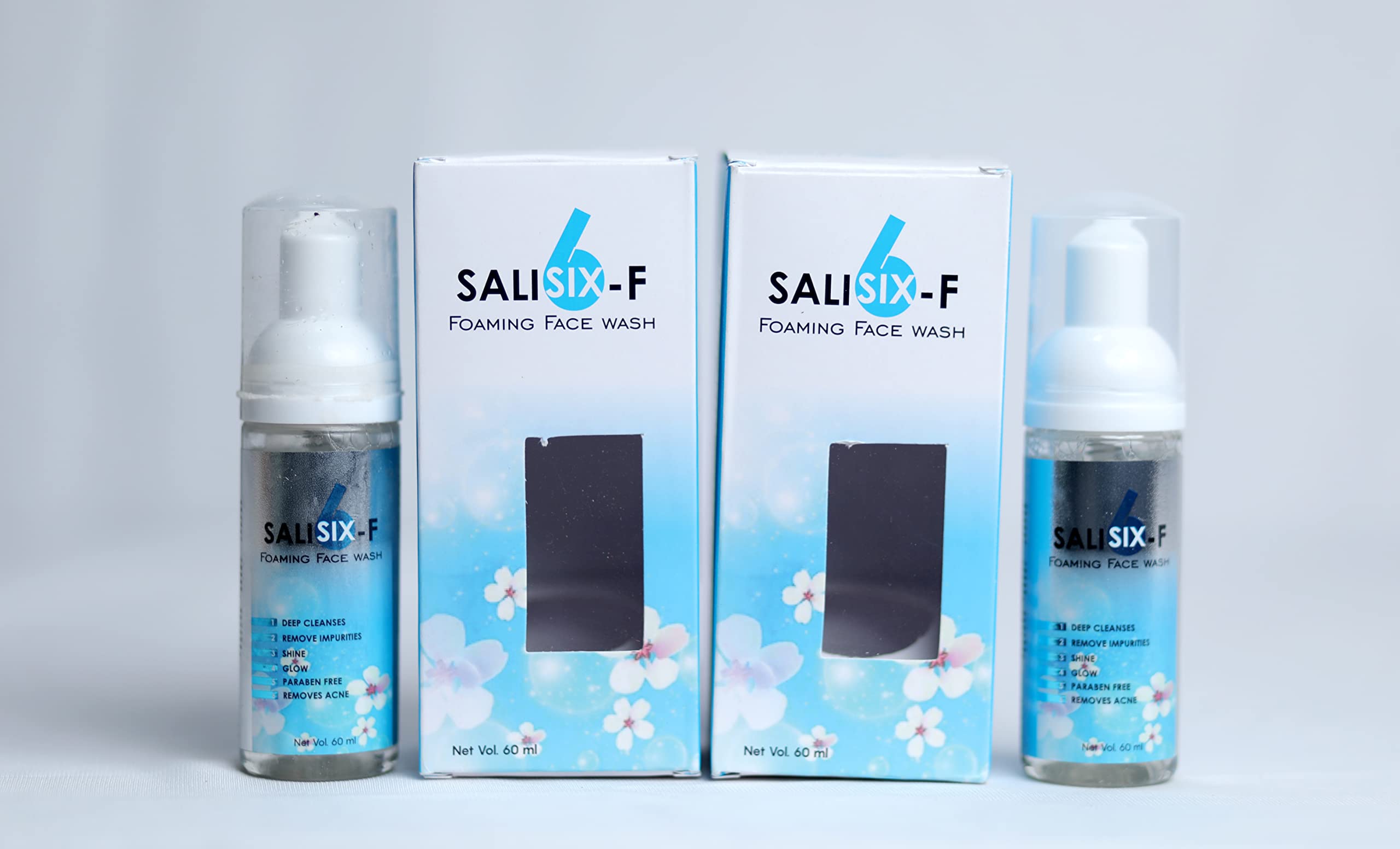 Will Impex Salisix F Foaming Face Wash 60ml (Pack of 2) - Gentle Cleanser for Acne-Prone Skin | Daily Face Wash for Oily & Sensitive Skin | Perfect for Morning & Night Skincare Routine