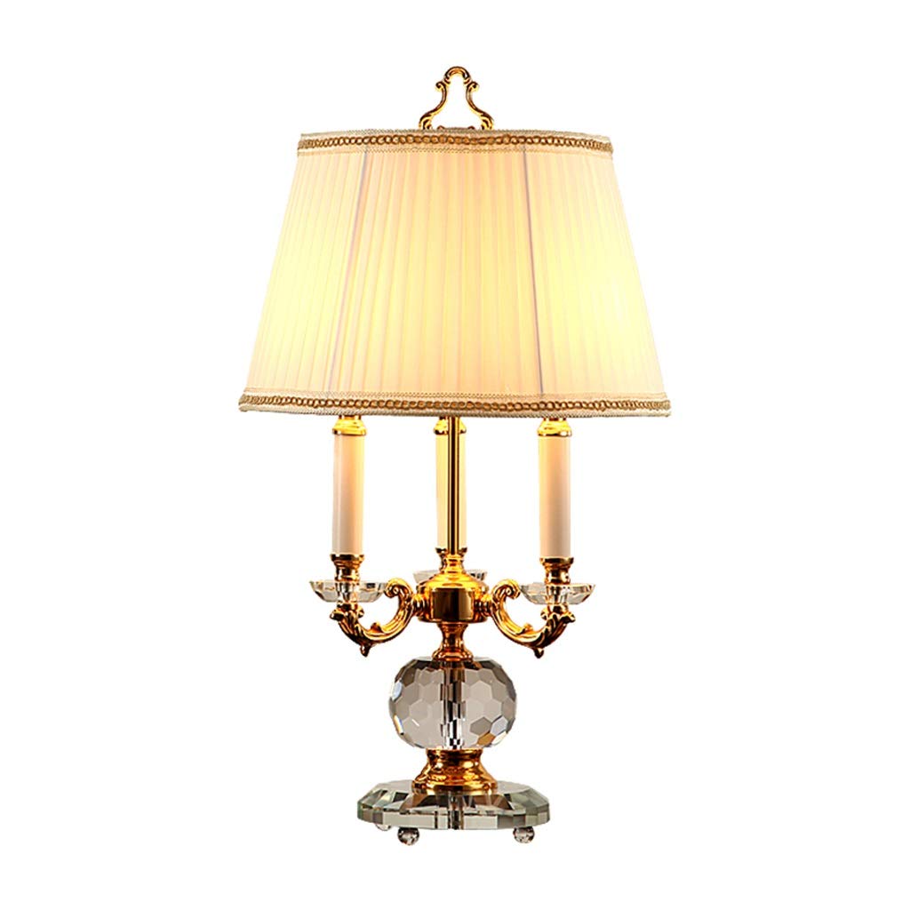 ZXB-Shop Elegant Crystal Table Lamp with Candle Holder Design - Traditional Office Desk Lamp for Bedroom, Living Room & Bedside - Perfect for Reading, Working & Home Decor Lighting