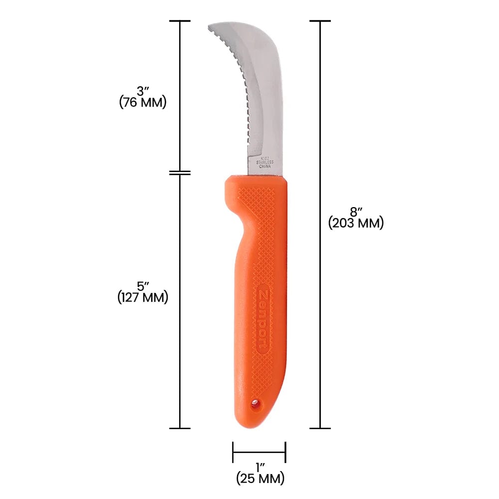 Zenport K102 Harvest Utility Knife - Heavy Duty Garden & Farming Tool for Pruning, Harvesting & Cutting - Perfect for Vegetables, Fruits & Vineyard Work