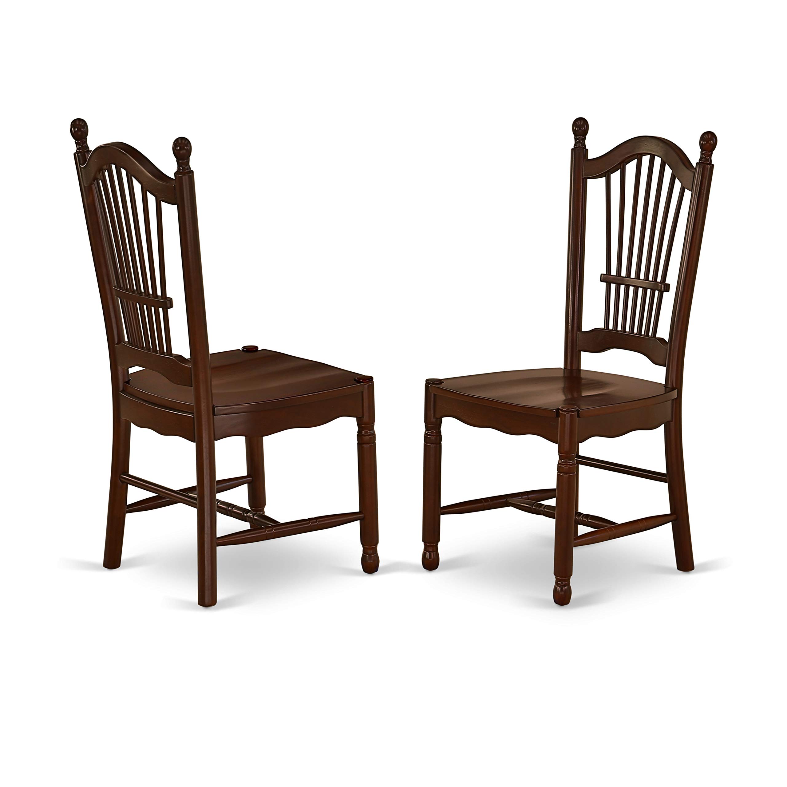 Modern 3-Piece Dining Table Set with Butterfly Leaf & 2 Chairs - 36x54 Inch Mahogany Wood Rectangle Table for Kitchen, Dining Room & Small Spaces | East West Furniture MLDO3-MAH-W
