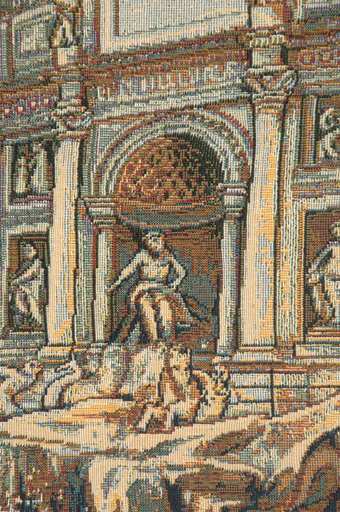 Charlotte Home Furnishings Fontana Di Trevi Italian Tapestry Wall Hanging - 12x19 Inch Viscose Cotton Polyester Blend Wall Art - Renaissance Home Decor for Living Room, Bedroom & Office
