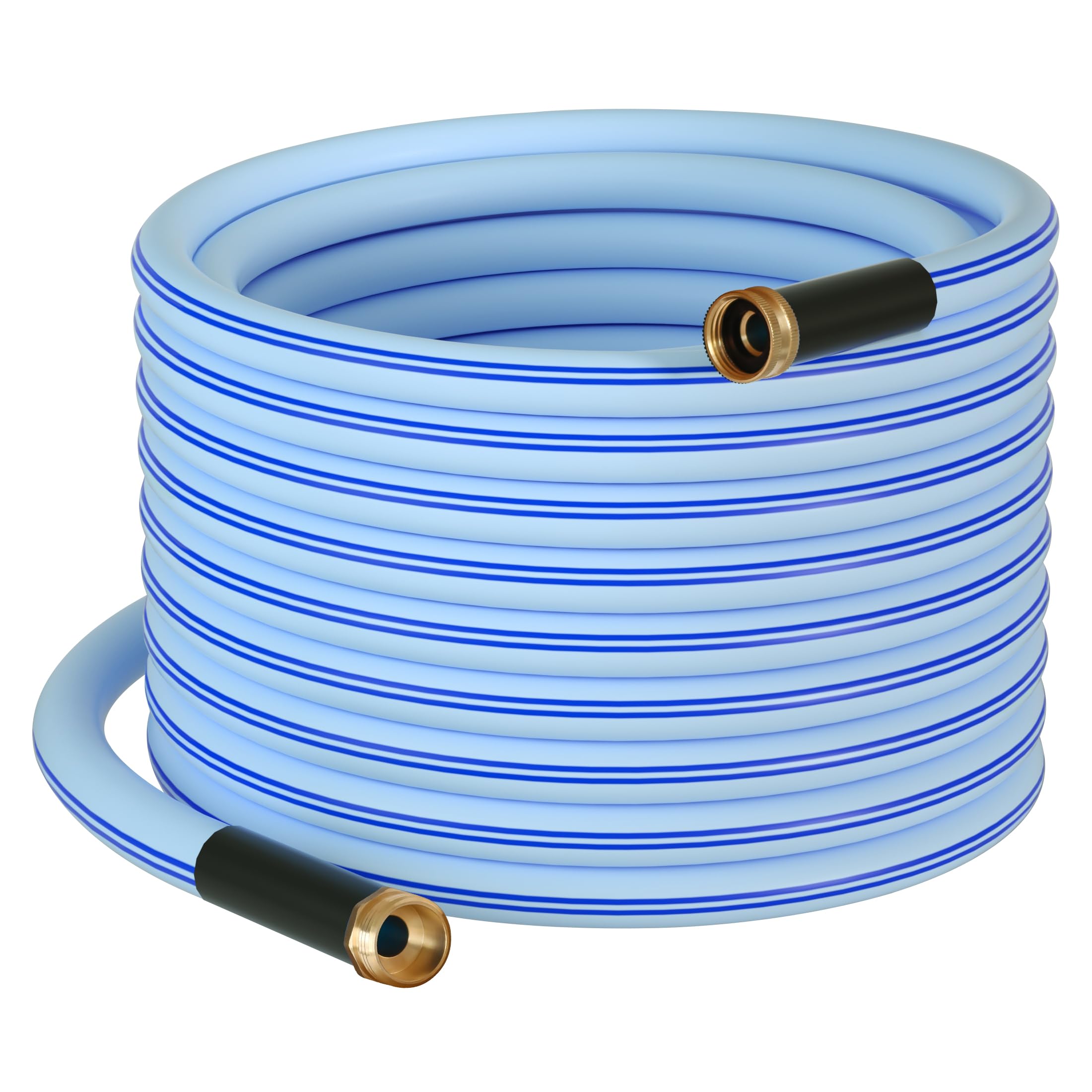 Atlantic Heavy Duty Garden Hose 100 ft x 5/8 inch - Reinforced Blue Water Hose for Lawn, Garden & Outdoor Use (100 Feet) - Perfect for Watering Plants, Washing Cars & Cleaning Patios