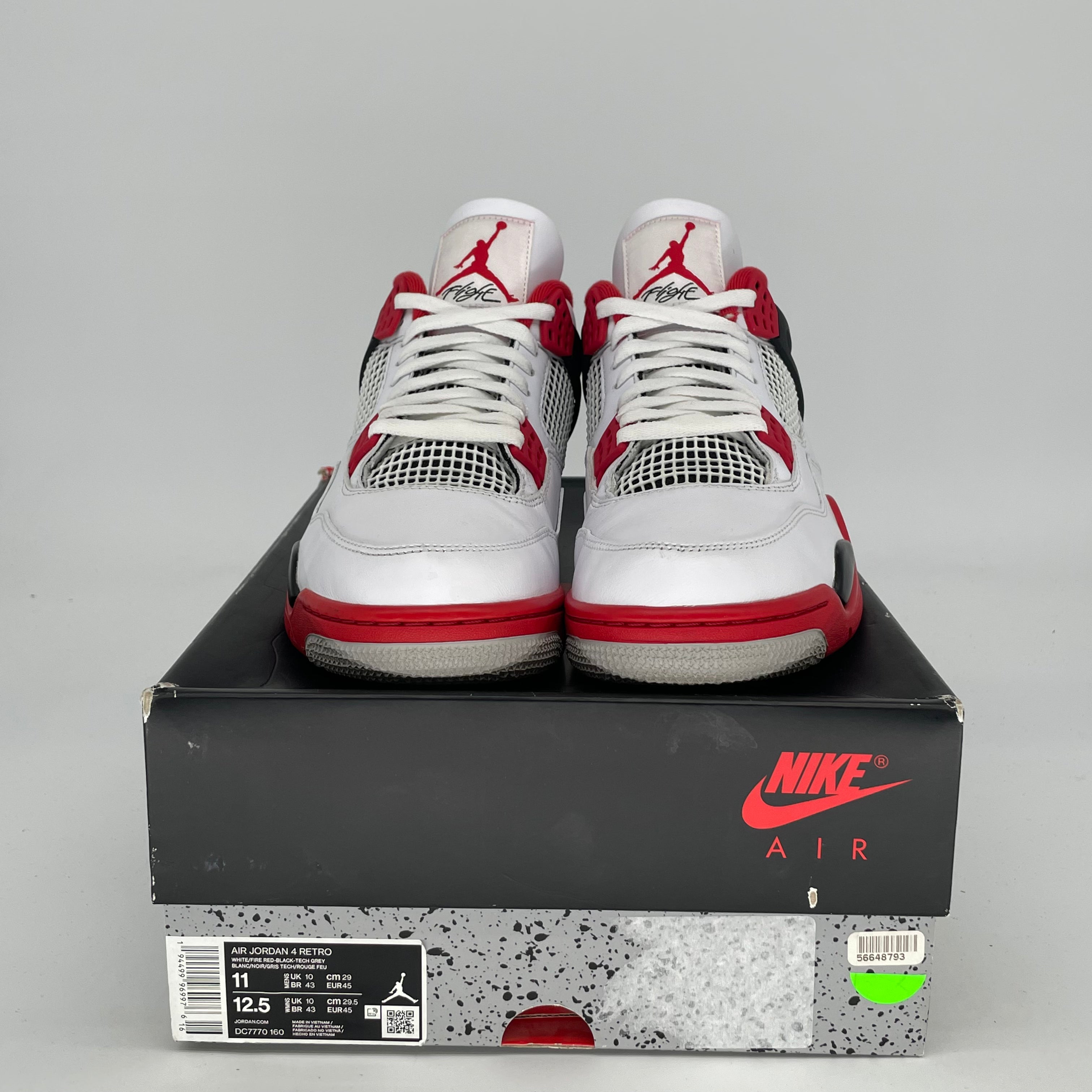 Air Jordan 4 Retro 'Fire Red' Men's Basketball Shoes - Size 11 & Women's Size 12.5 (Style Code: DC7770-160) - Perfect for Streetwear, Sneaker Collecting & Casual Sports
