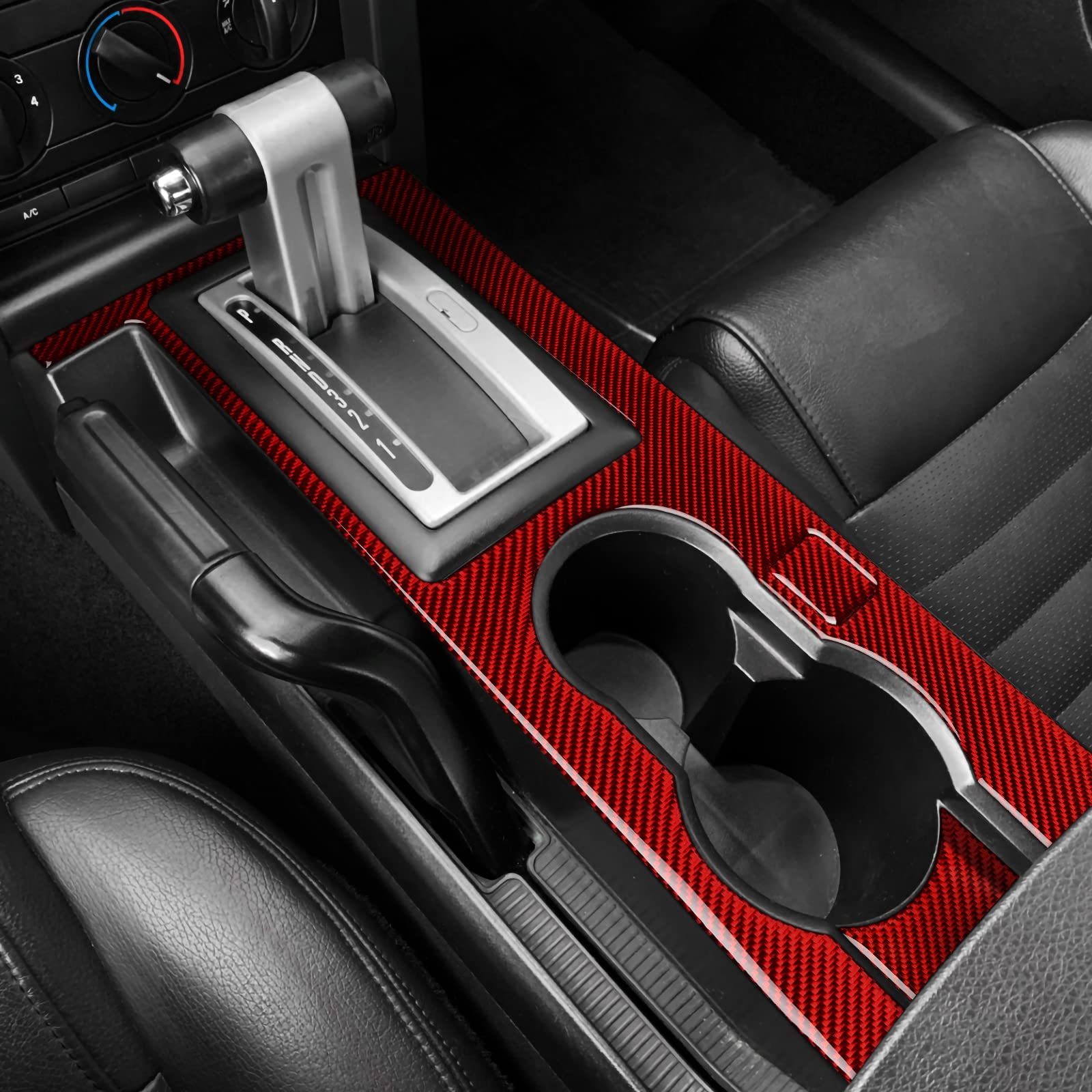 Carbon Fiber Shift Panel Sticker for Ford Mustang GT & Shelby (2005-2009) - Interior Gear Box Decoration Accessories - Upgrade Your Muscle Car's Dashboard Style