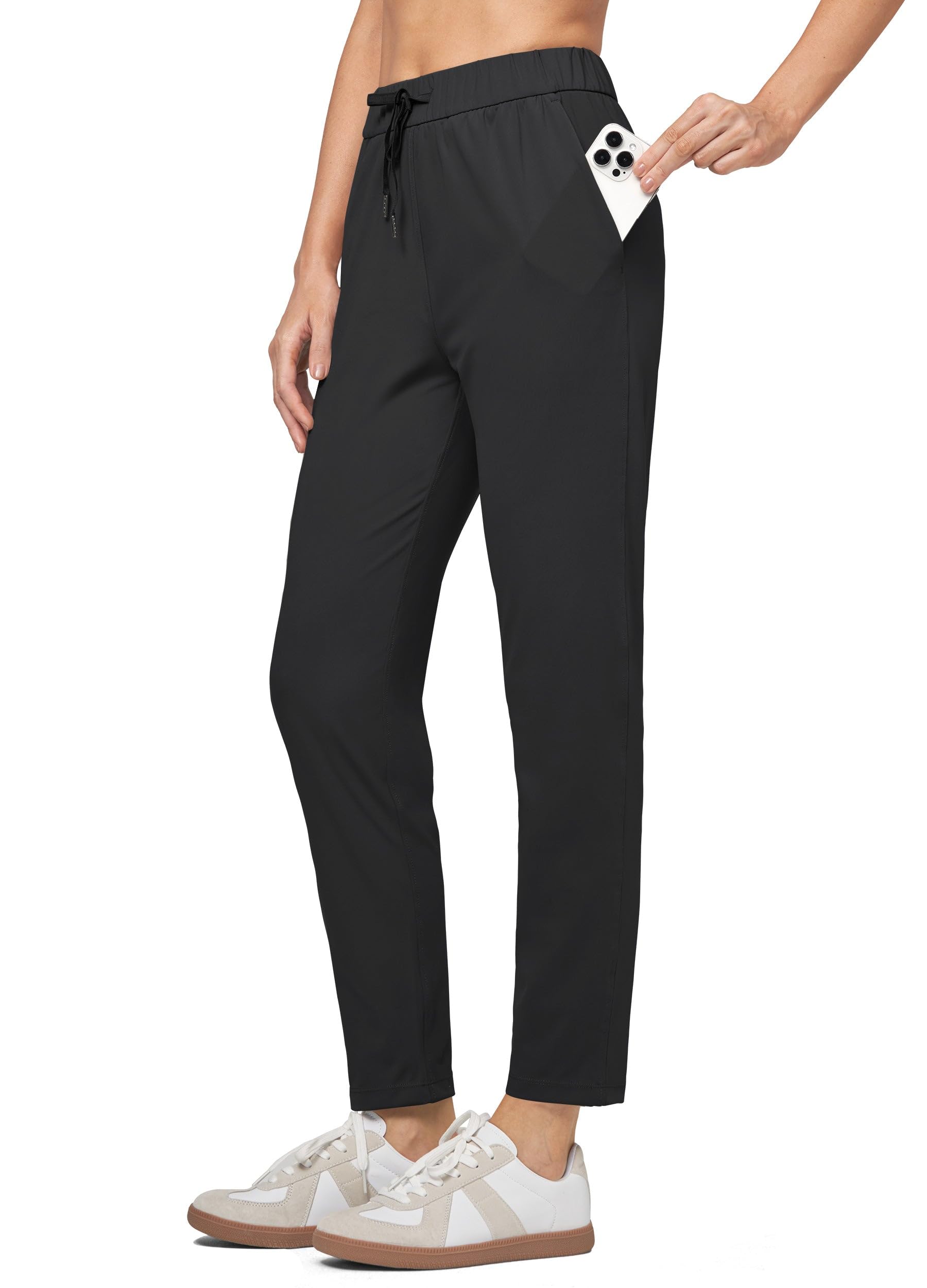 Willit Women's 7/8 Golf Travel Pants - Quick Dry Athletic Lounge Sweatpants for Golf, Travel & Casual Wear