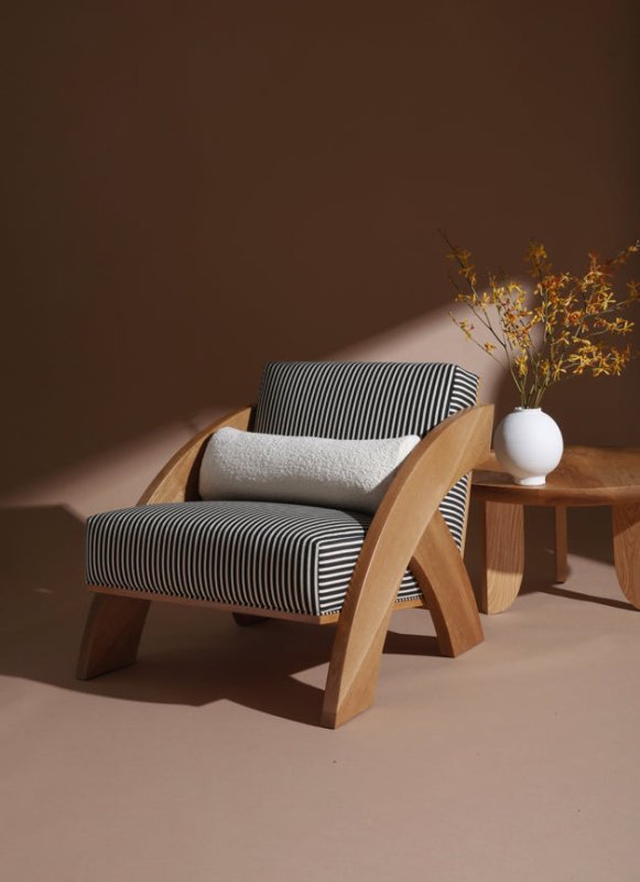 Modern Arc Lounge Chair - Ergonomic Wooden Designer Chair for Living Room, Patio & Outdoor Relaxation | Comfortable & Stylish Home Decor