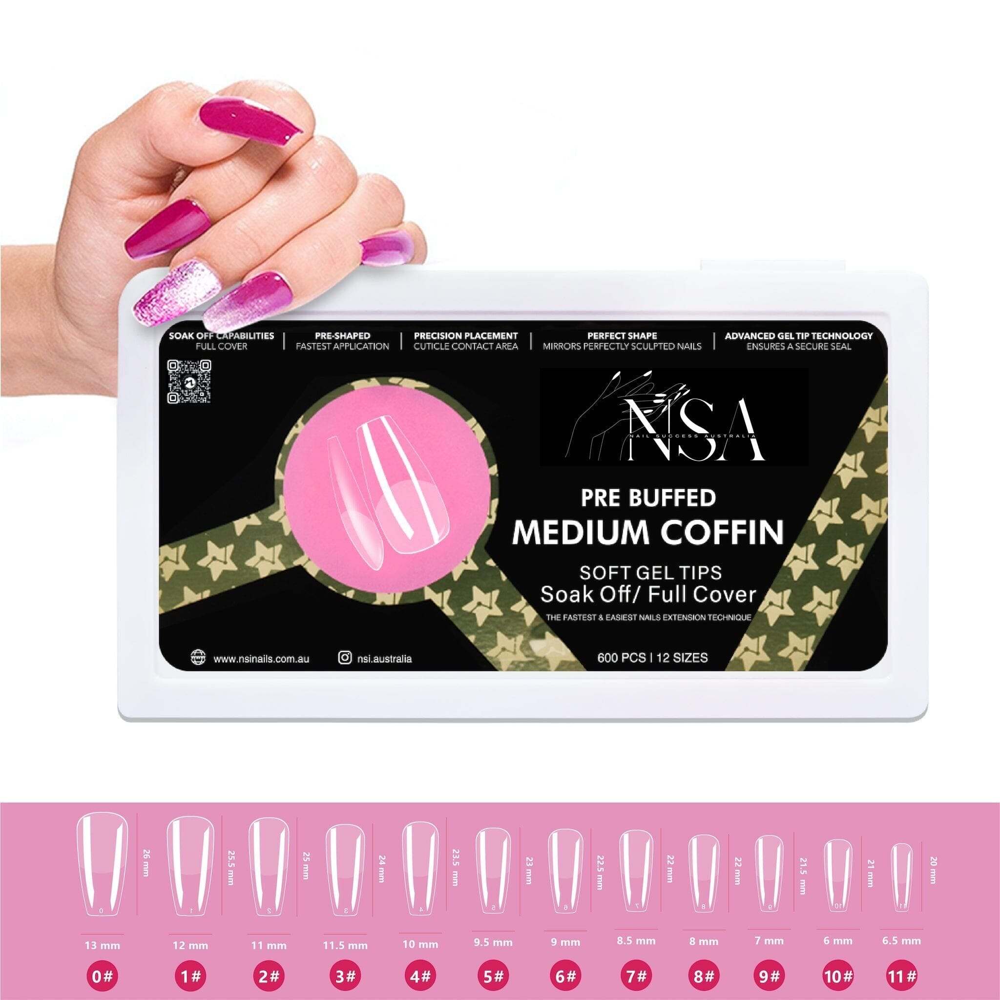 Gel Nail Extensions Kit - Pre Buffed Tips for Strong & Natural-Looking Nails | Perfect for DIY Manicures, Salon Professionals & Special Occasions
