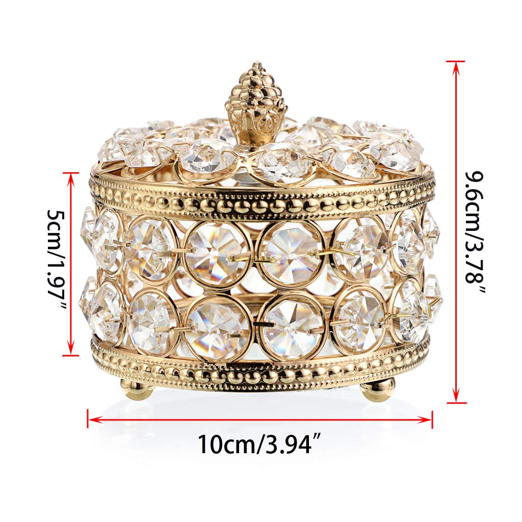 Hipiwe Crystal Mirrored Jewelry Box - Elegant Jewelry Organizer for Rings, Earrings & Necklaces | Durable Keepsake Storage with Mirror | Perfect for Bedroom, Bathroom & Travel Use