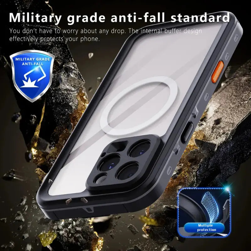 Waterproof iPhone 16 Case for iPhone 16/16 Plus/Pro/Pro Max - Shockproof & Dustproof Protection for Outdoor Activities, Swimming & Daily Use