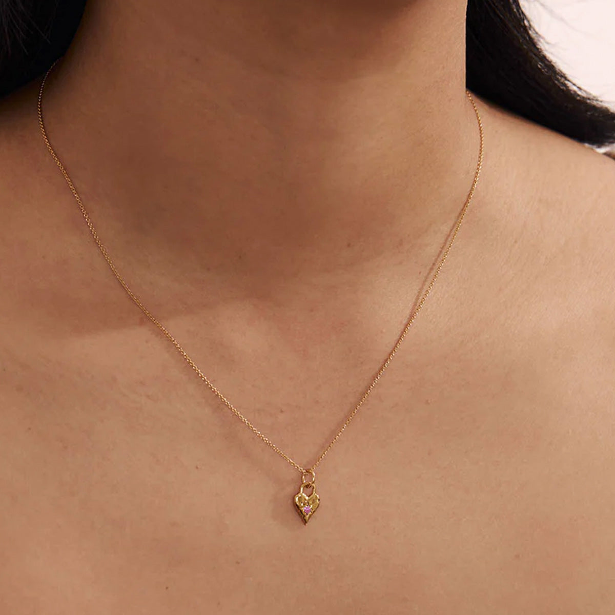Pink Tourmaline Heart Necklace in 14K Gold - Romantic Jewelry Gift for Women, Valentine's Day & Anniversary Present