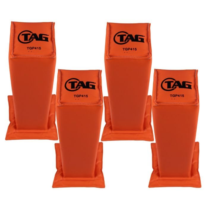 Official NFL-Style Football Goal Line and End Zone Pylons - Set of 4 for Touchdown Markers, Practice Drills & Backyard Games