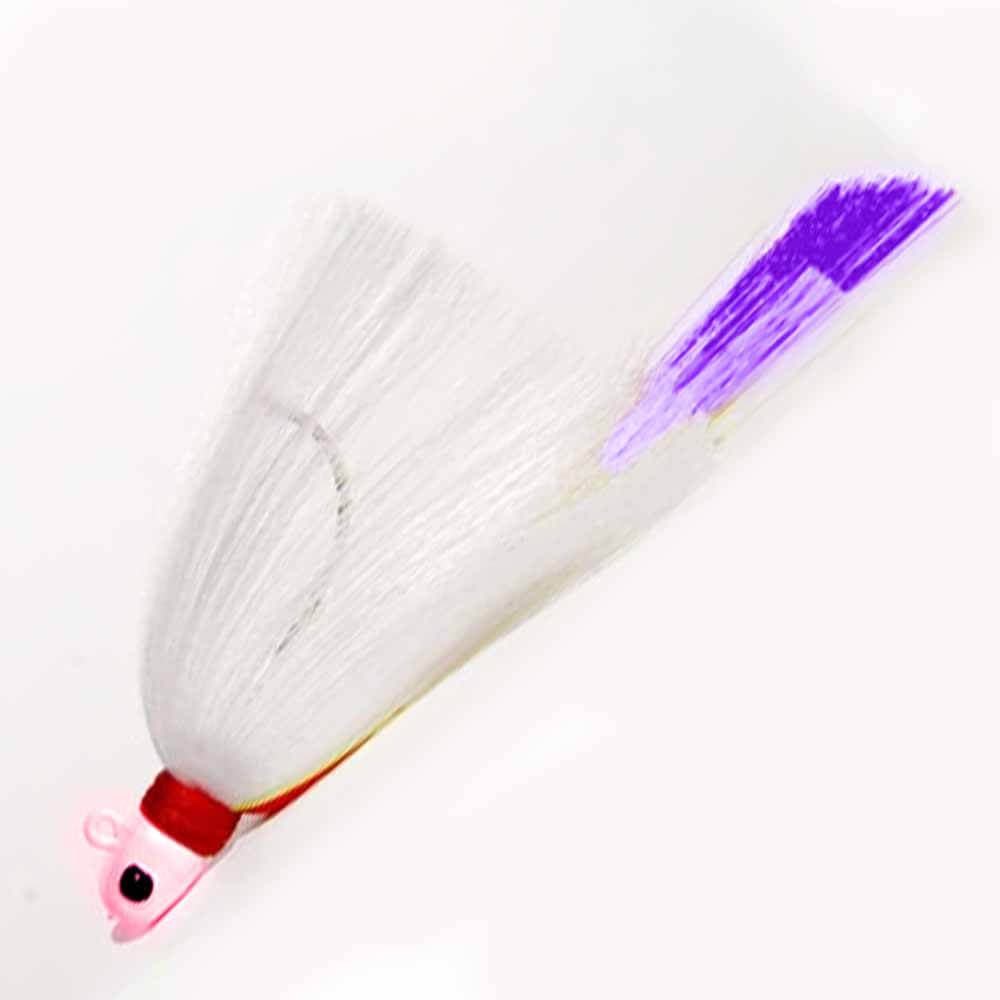 Premium Pink Head White Body Pink Purple Tail Flair Hawk Snook Jig - Saltwater Fishing Lure for Snook, Tarpon, and Redfish - Perfect for Inshore and Offshore Fishing Adventures