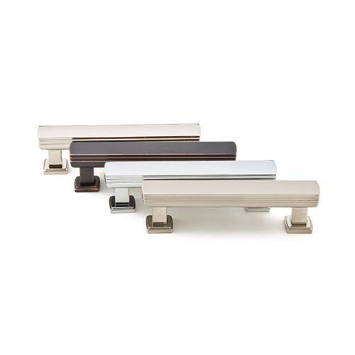 Emtek 86423 Art Deco 4 Inch Cabinet Pull - Satin Nickel Finish - Vintage Style Bar & Kitchen Hardware - Perfect for Cabinets, Drawers & Furniture Upgrades