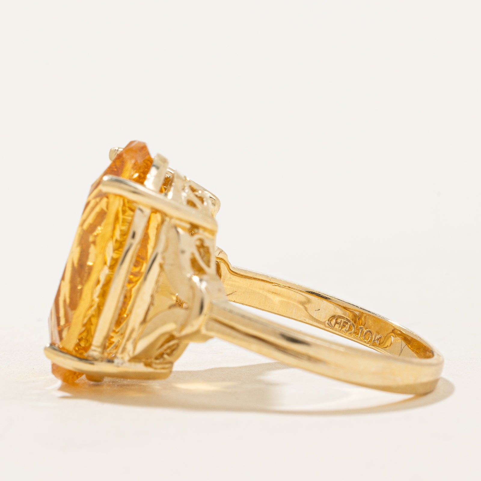 12.00ct Citrine Cocktail Ring for Women - Size 8 | Elegant Statement Jewelry for Parties, Weddings & Special Occasions