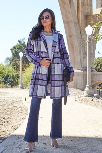 Stylish Plaid Button-Up Lapel Collar Coat for Men & Women | Trendy Fall Winter Jacket | Perfect for Office, Dating & Outdoor Activities