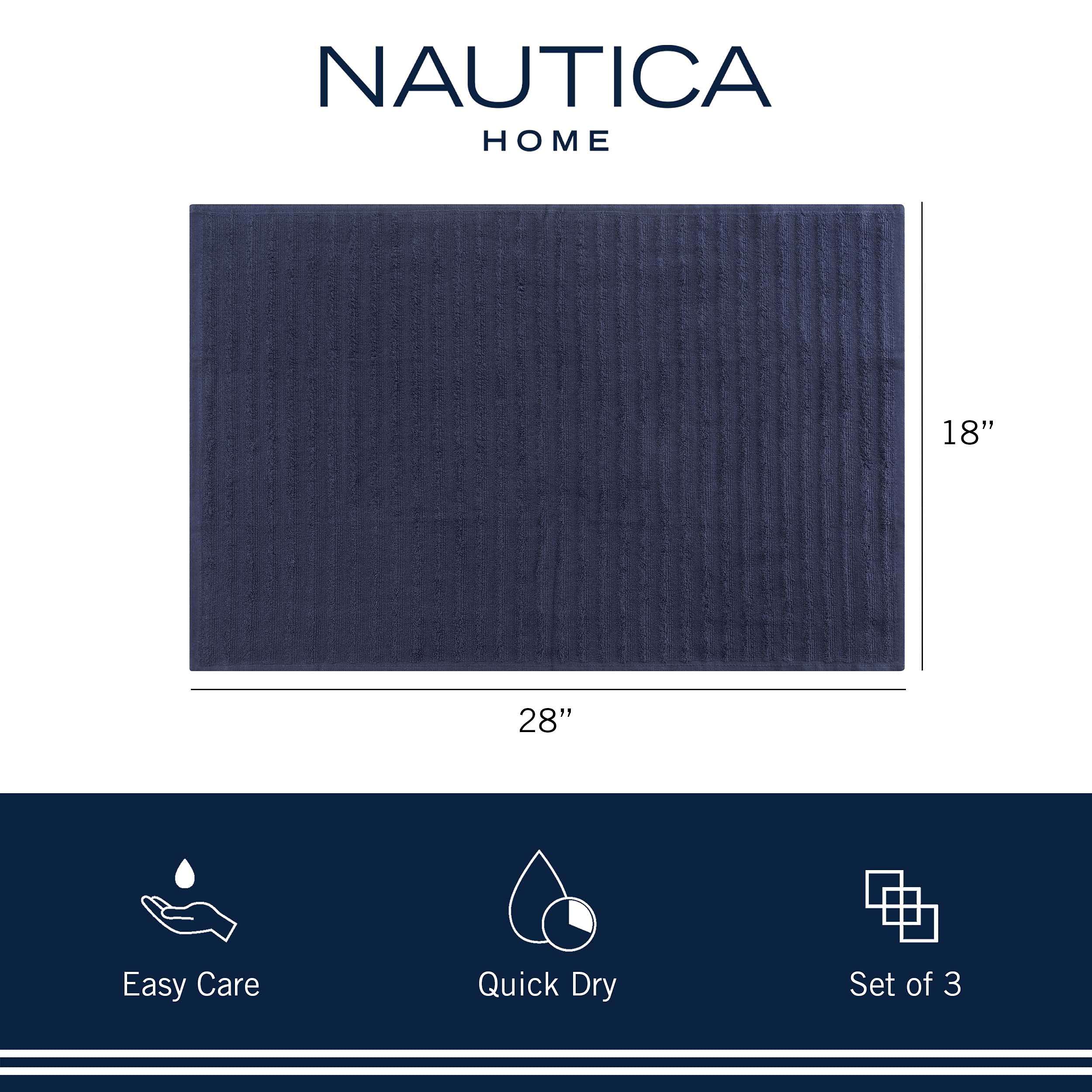 Nautica 100% Cotton Kitchen Towels Set of 3 | 18