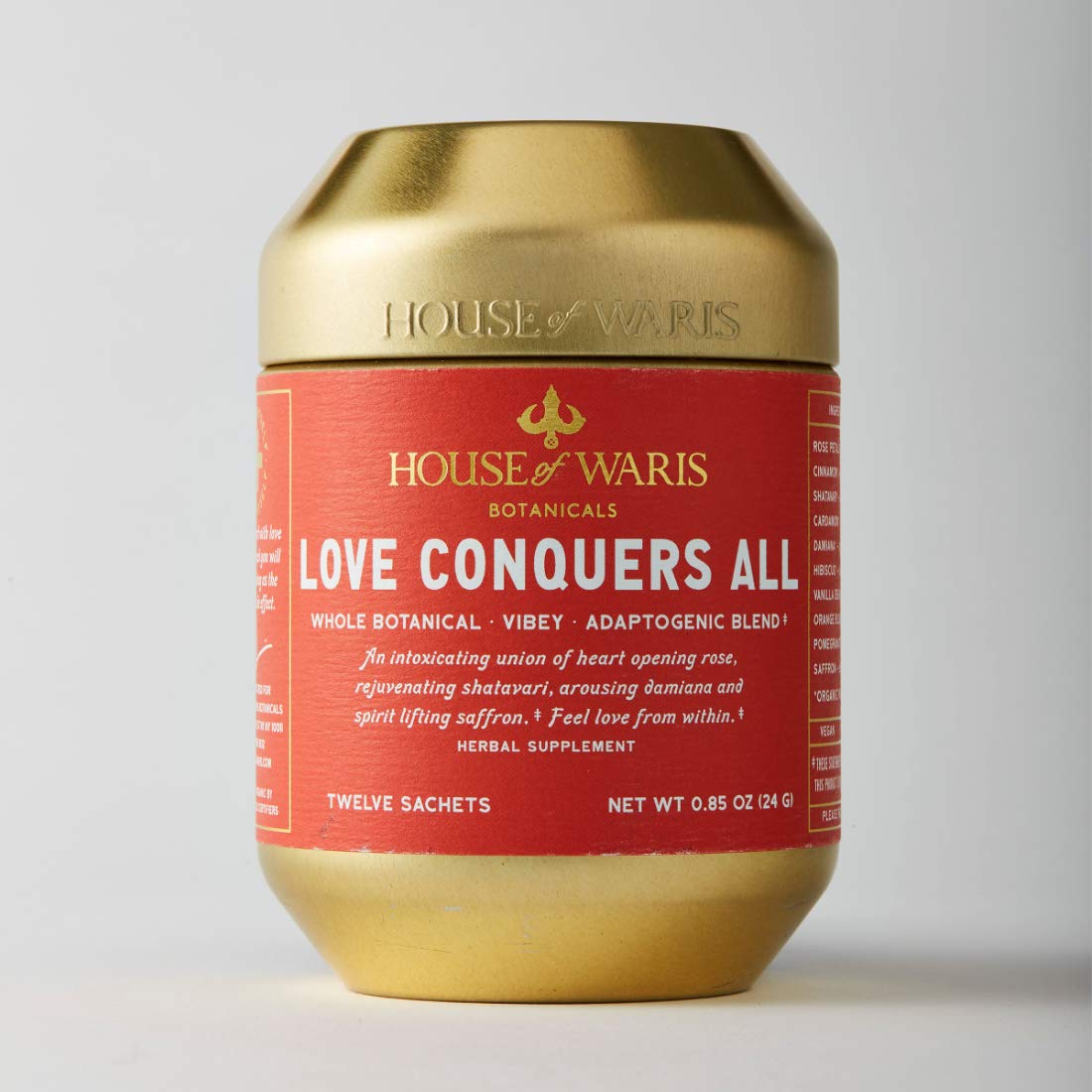 House of Waris Botanicals Love Conquers All Herbal Tea - Gluten Free, Vegan, Organic Herbal Blend for Relaxation & Wellness | Perfect for Stress Relief, Meditation & Evening Rituals