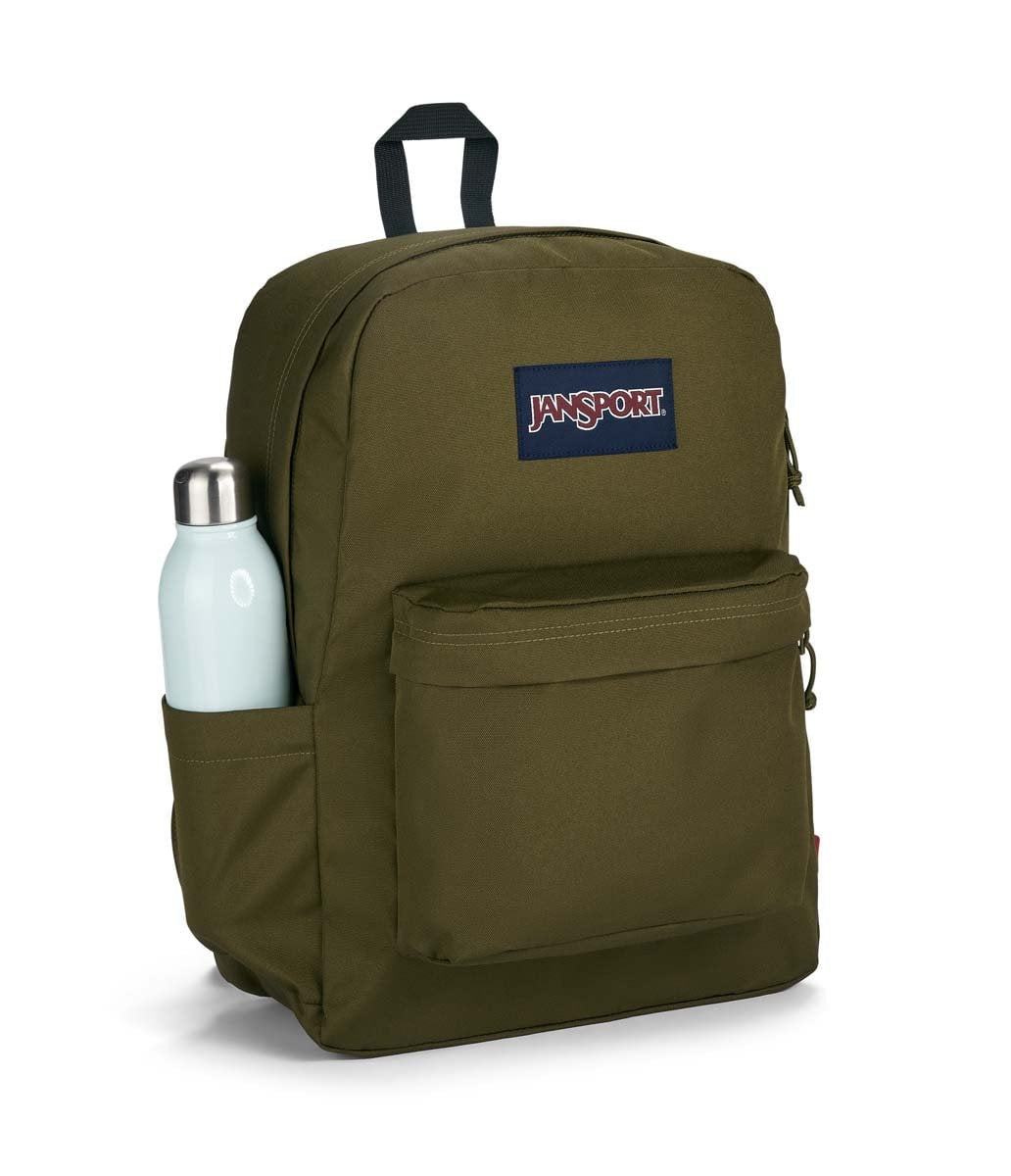 JanSport SuperBreak Plus Backpack - Durable Army Green School & Travel Backpack for Students, Commuters & Outdoor Adventures