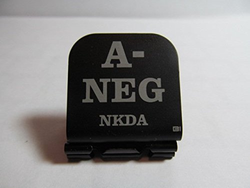 A-NEG Blood Type Laser Etched Hat Clip - Black Emergency Medical ID for First Responders & Outdoor Enthusiasts
