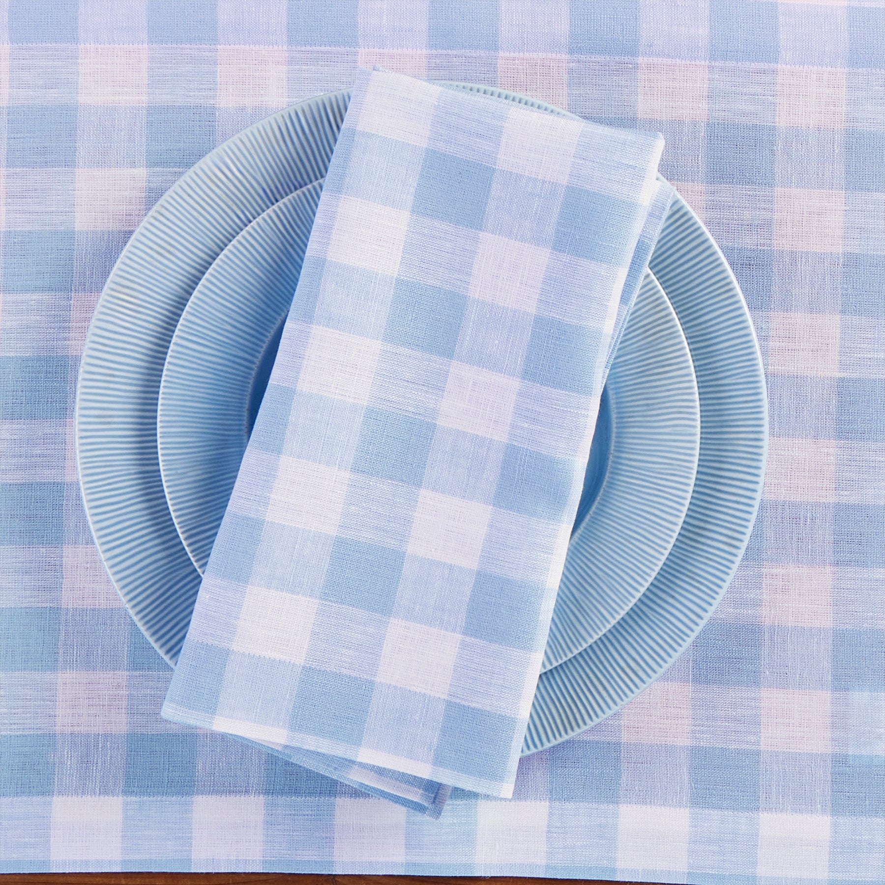 Morgan Check Napkins, Set of 4 - Premium Cotton Table Napkins for Dinner Parties, Weddings & Everyday Use