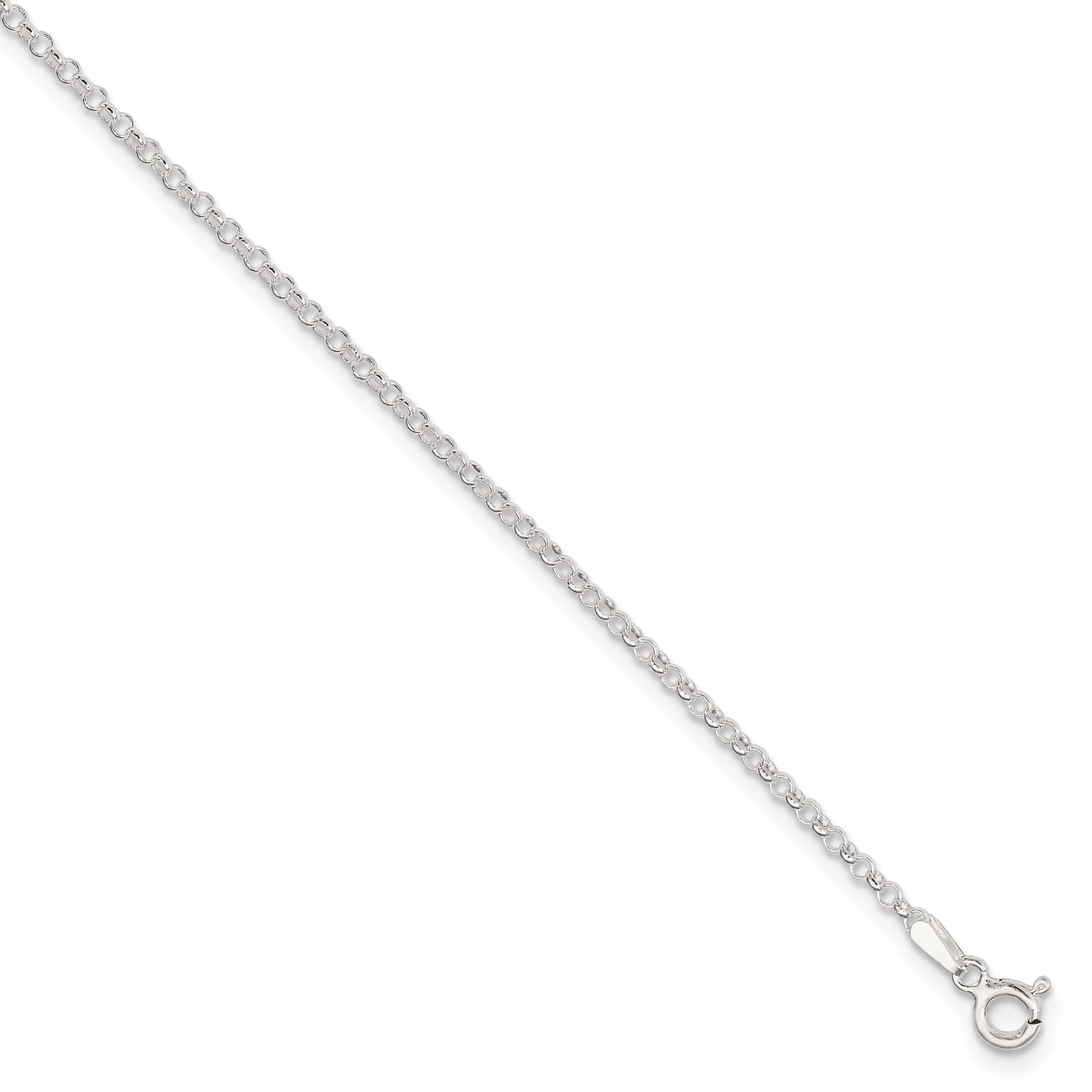 14K Sterling Silver Rolo Chain Anklet for Women - Dainty & Adjustable Ankle Bracelet for Everyday Wear, Beach, Party & Wedding Jewelry Gift