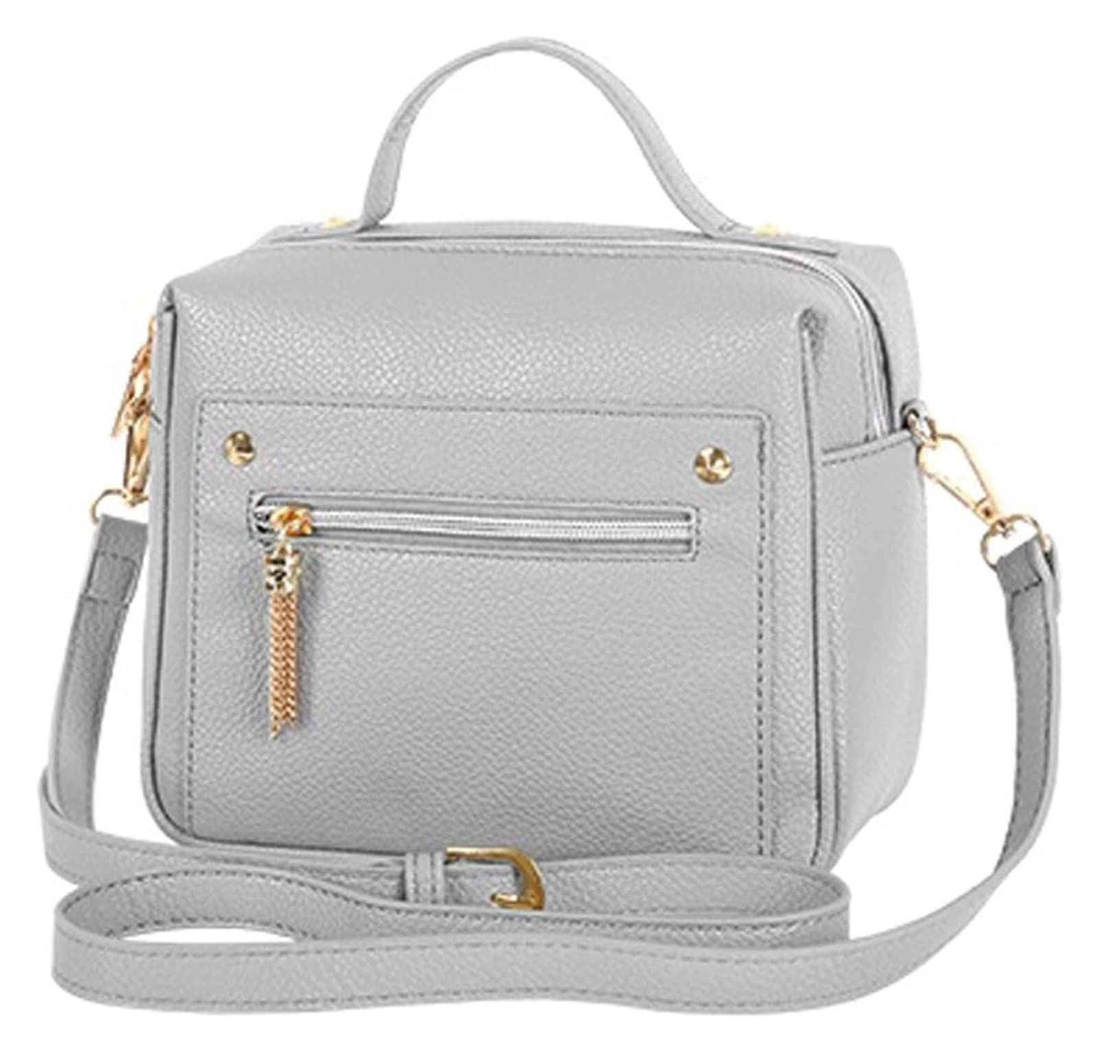 YATBzz Women's PU Leather Shoulder Bag - Stylish Casual Crossbody Messenger Purse for Everyday Use, Mini Handbag in Gray Plush (Perfect for Work, Shopping & Travel)