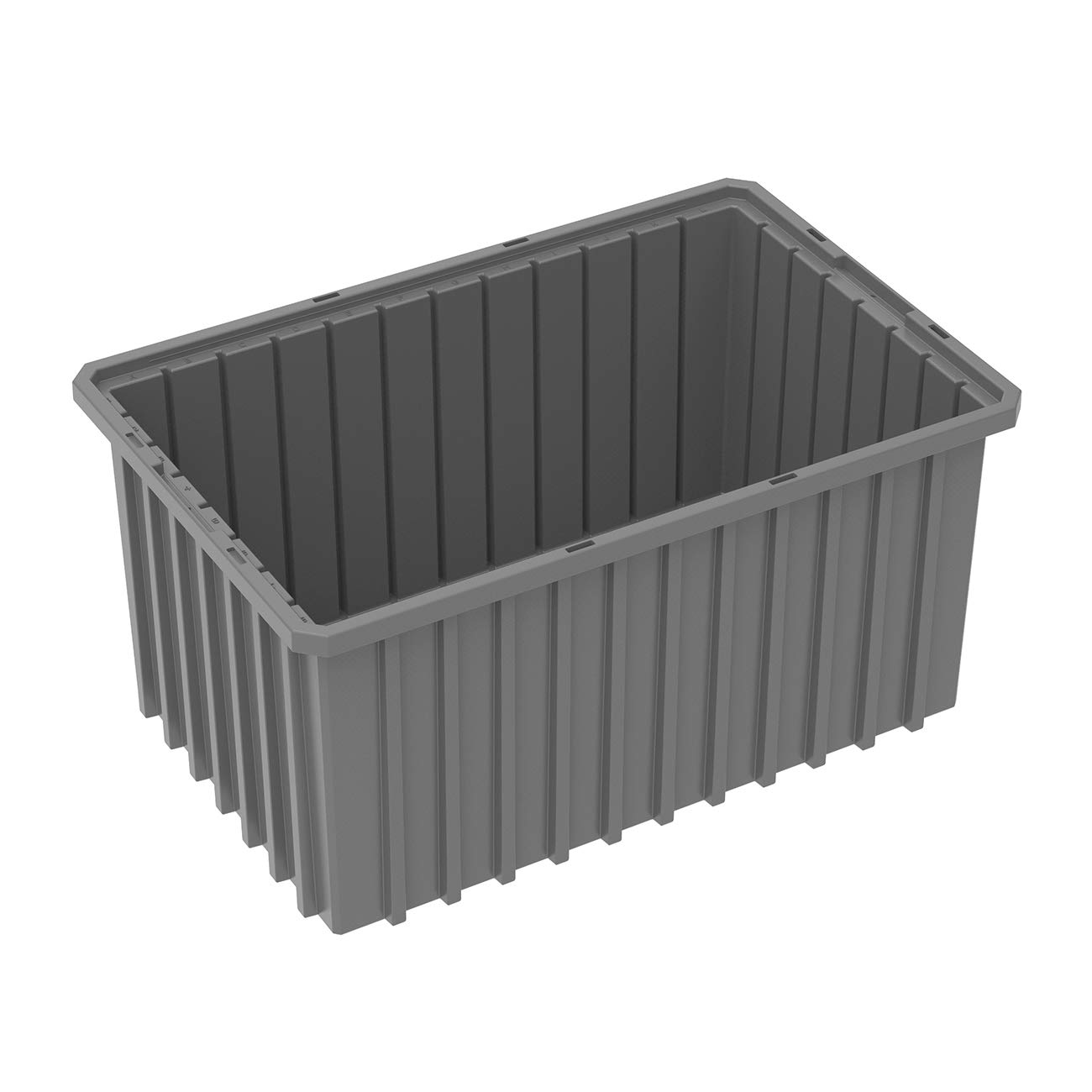 Akro-Mils 33168 Stackable Plastic Storage Bins with Dividers - 6 Pack Gray Modular Organizer Box (16.5