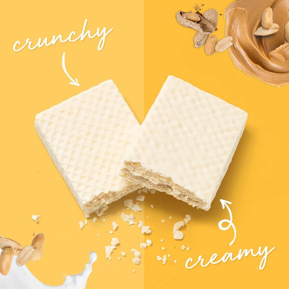 Power Crunch Protein Wafer Bars - High Protein Snack with Peanut Butter Creme Flavor, 1.4oz (12 Pack) | Low Carb Keto-Friendly Energy Bars for Workout Recovery, Hiking & On-the-Go Nutrition