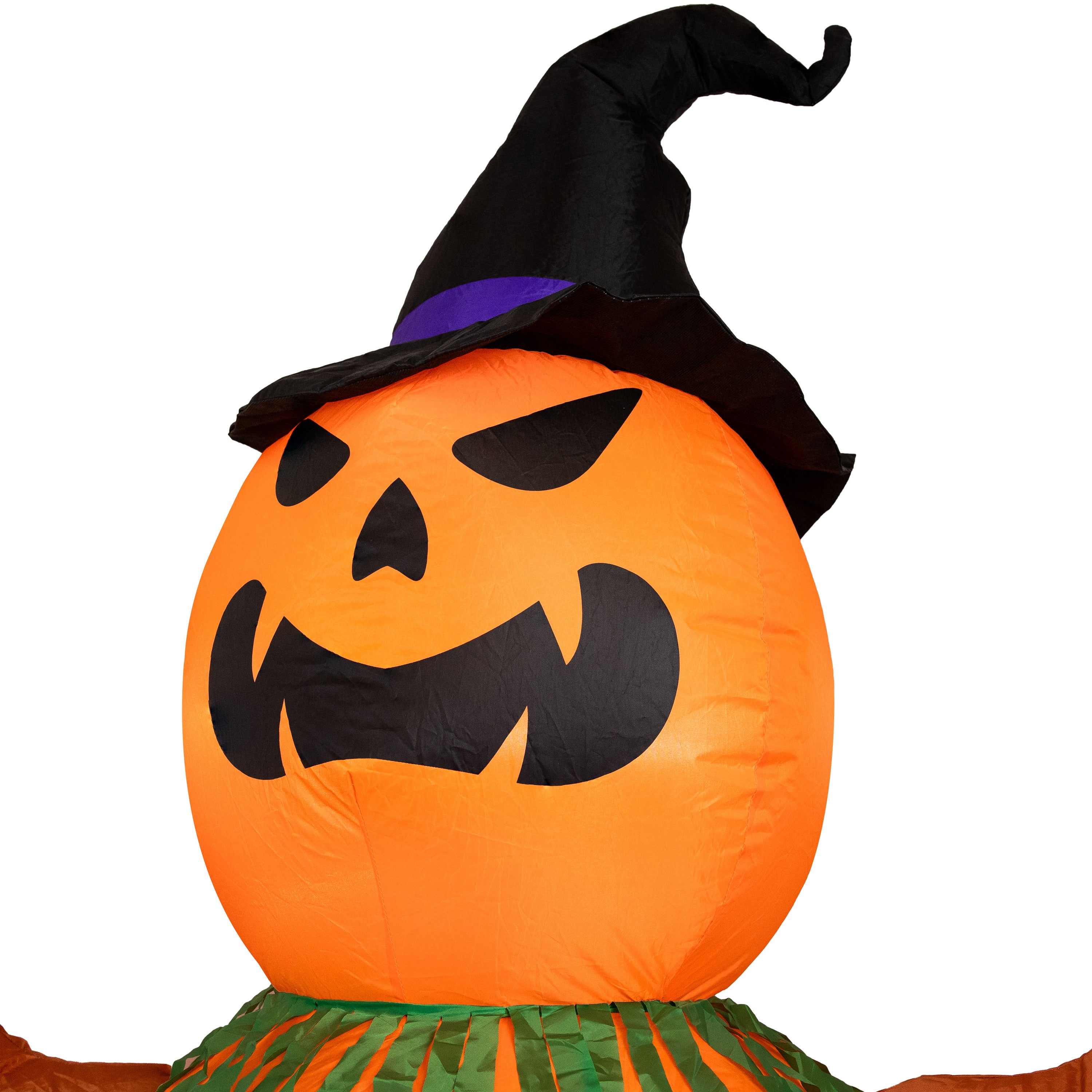 7ft Jack O Lantern Scarecrow Pumpkin Inflatable Halloween Decoration - Outdoor Yard & Garden Decor for Spooky Party, Haunted House & Fall Festival