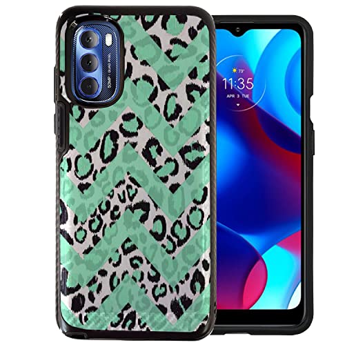 Blue Leopard Chevron