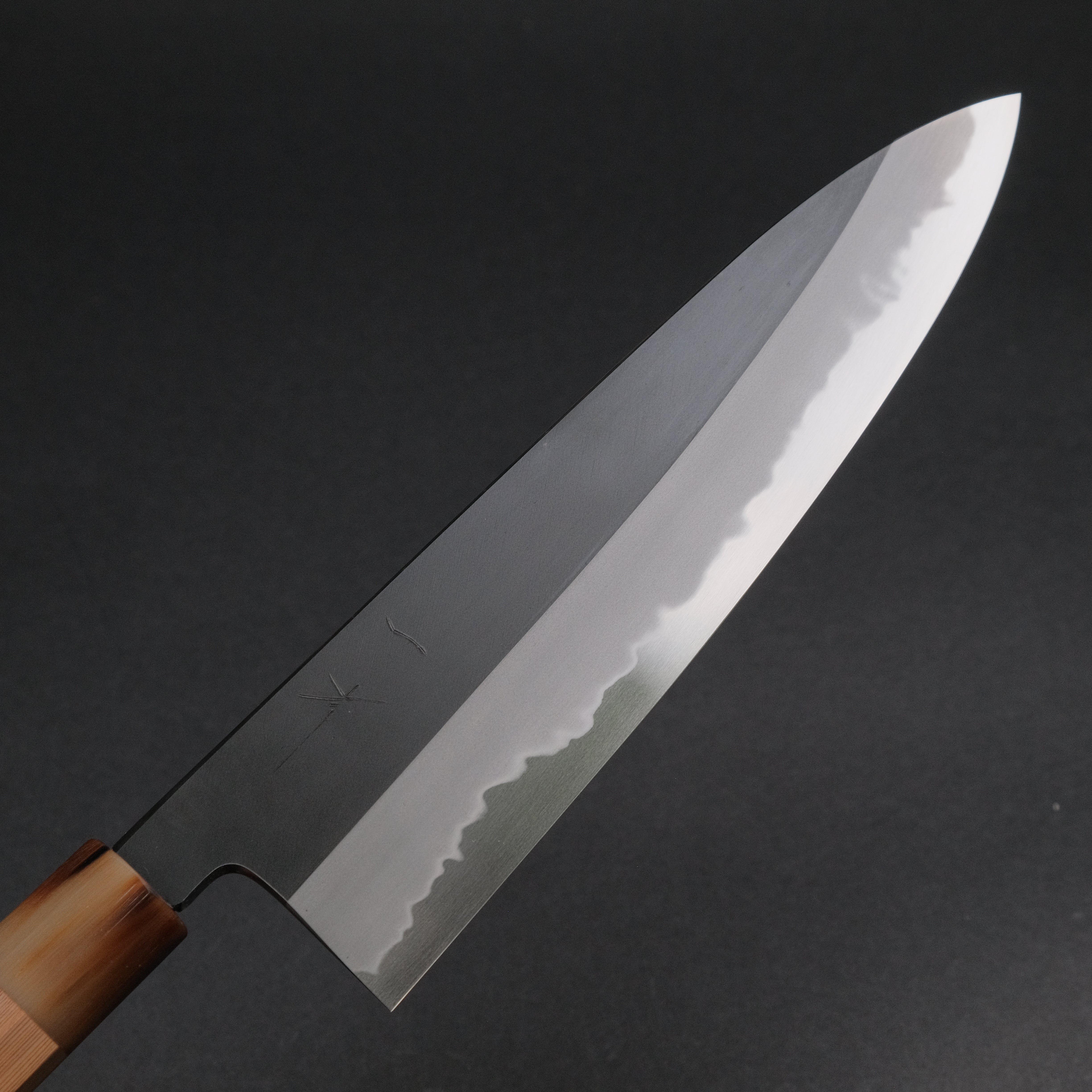 Hitohira Tanaka Kyuzo Blue #1 Kurouchi Gyuto 240mm Japanese Chef Knife - Extra Height Yakusugi Cedar Handle - Perfect for Sushi, Meat Cutting & Professional Kitchen Use