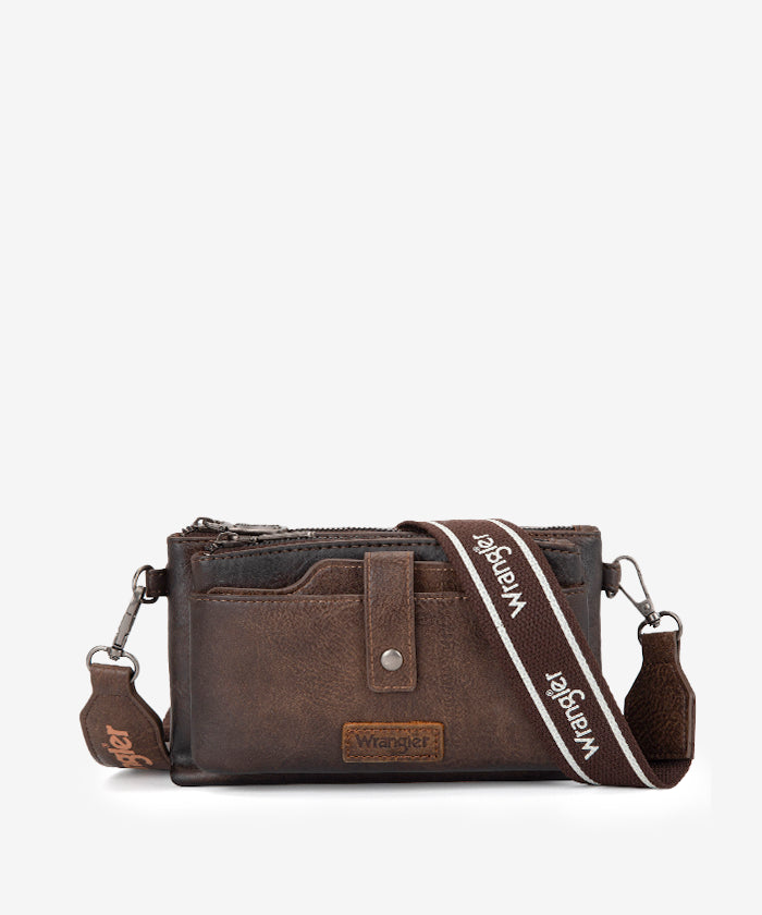 Wrangler Dual Zipper Crossbody Bag for Women & Men - Durable Travel Shoulder Bag with Adjustable Strap - Perfect for Hiking, Shopping & Everyday Use