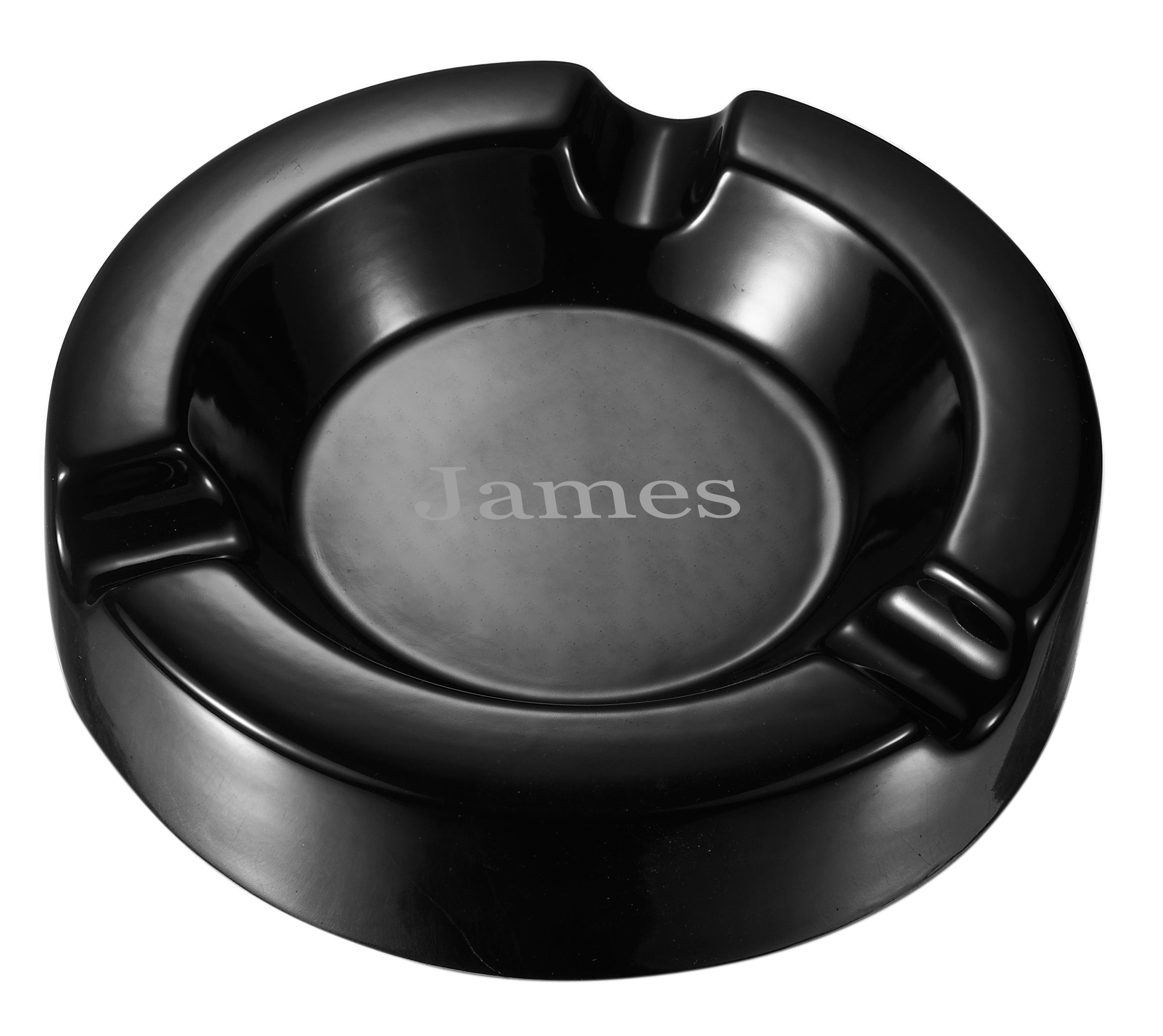 Visol Beatrix Circular Ceramic Cigar Ashtray - Premium Black Cigar Ashtray for Indoor & Outdoor Use - Perfect for Cigar Lounges, Patios, and Smoking Areas
